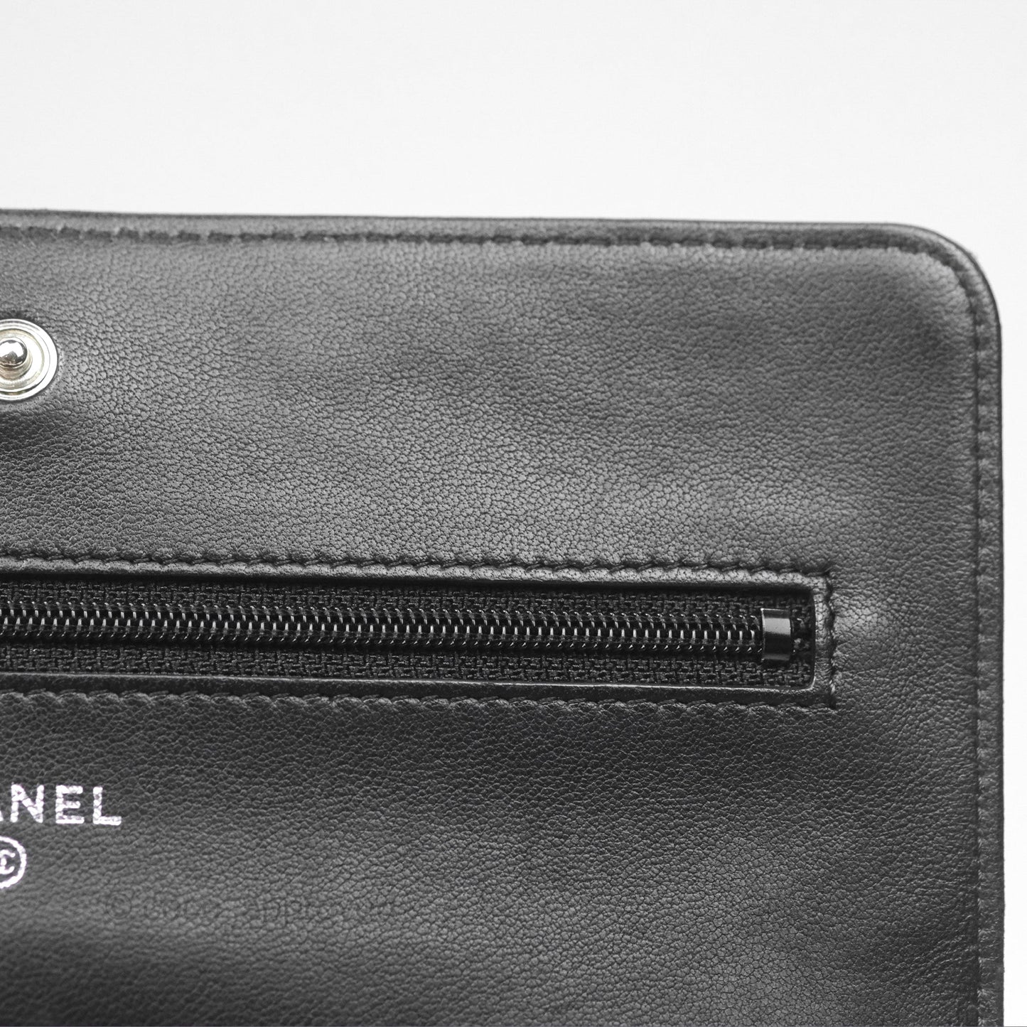 Chanel Quilted Wallet on Chain WOC Black Lambskin Palladium Hardware