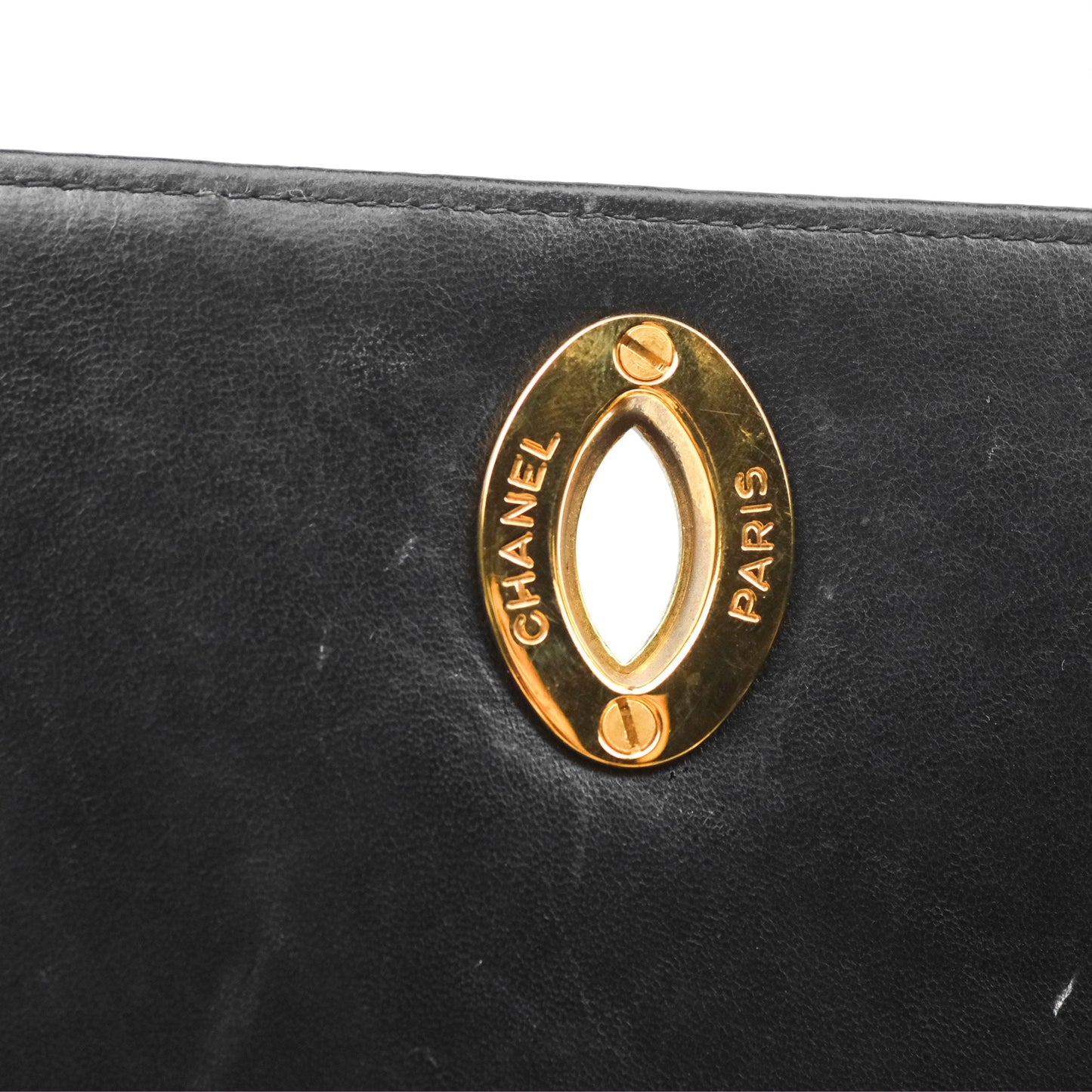Chanel Vintage Flap Bag Black Lambskin 24K Gold Hardware