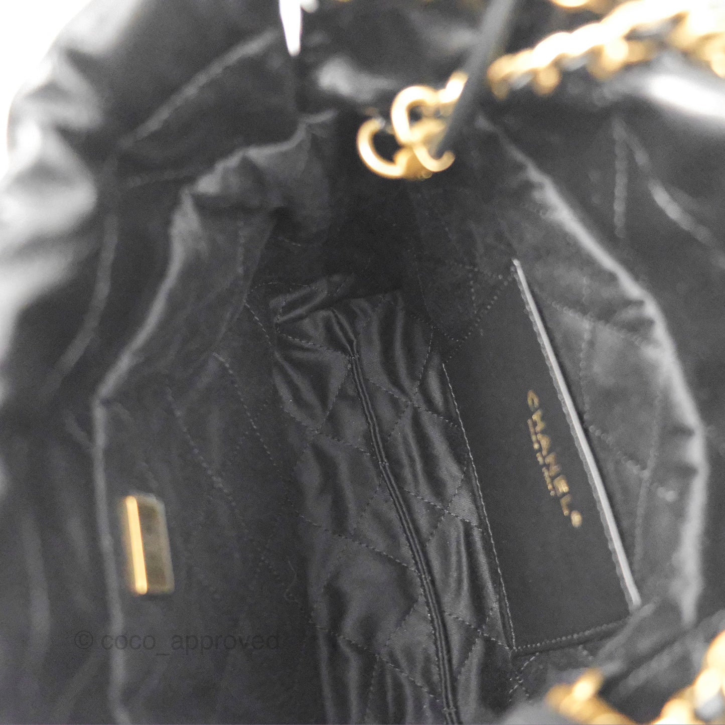 Chanel 22 Mini Bag Black Crumpled Calfskin