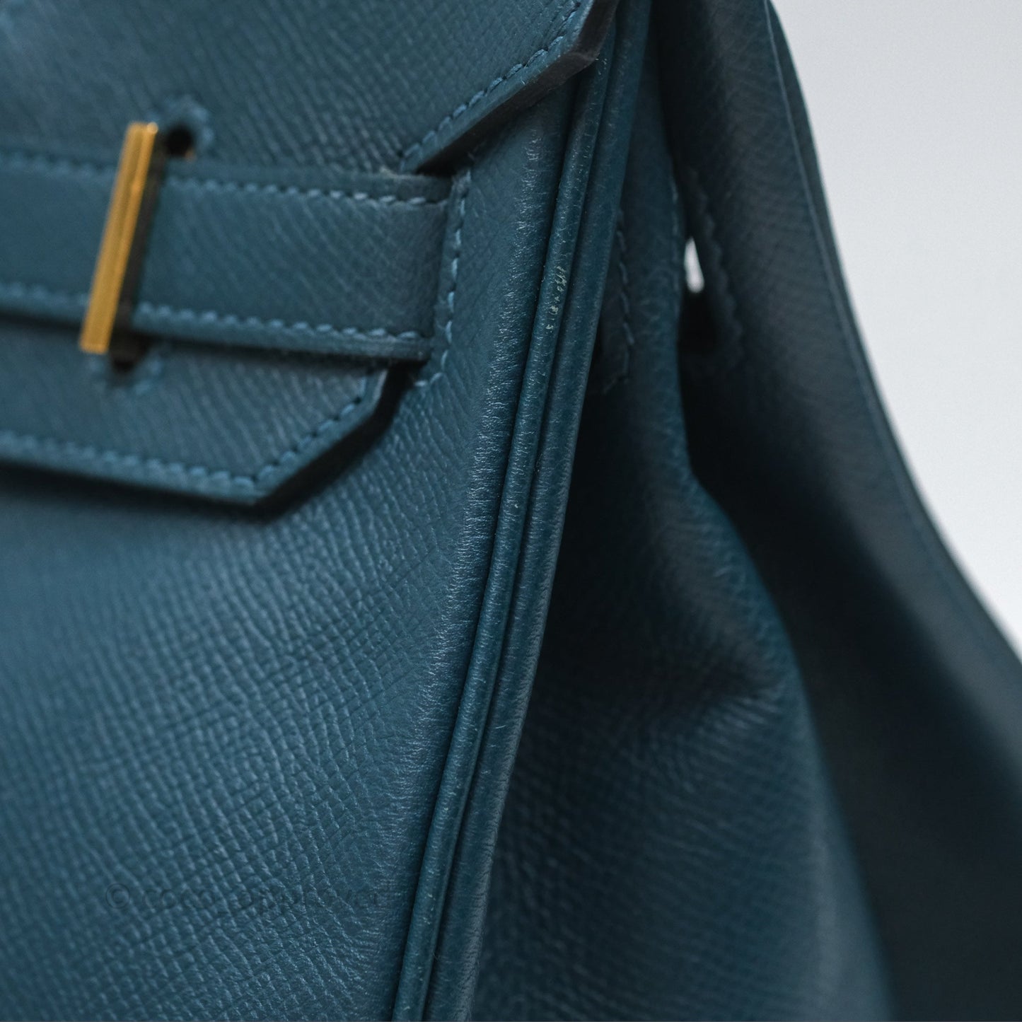 Hermès Birkin 30 Retourne Bleu de Prusse 7P Epsom Gold Hardware