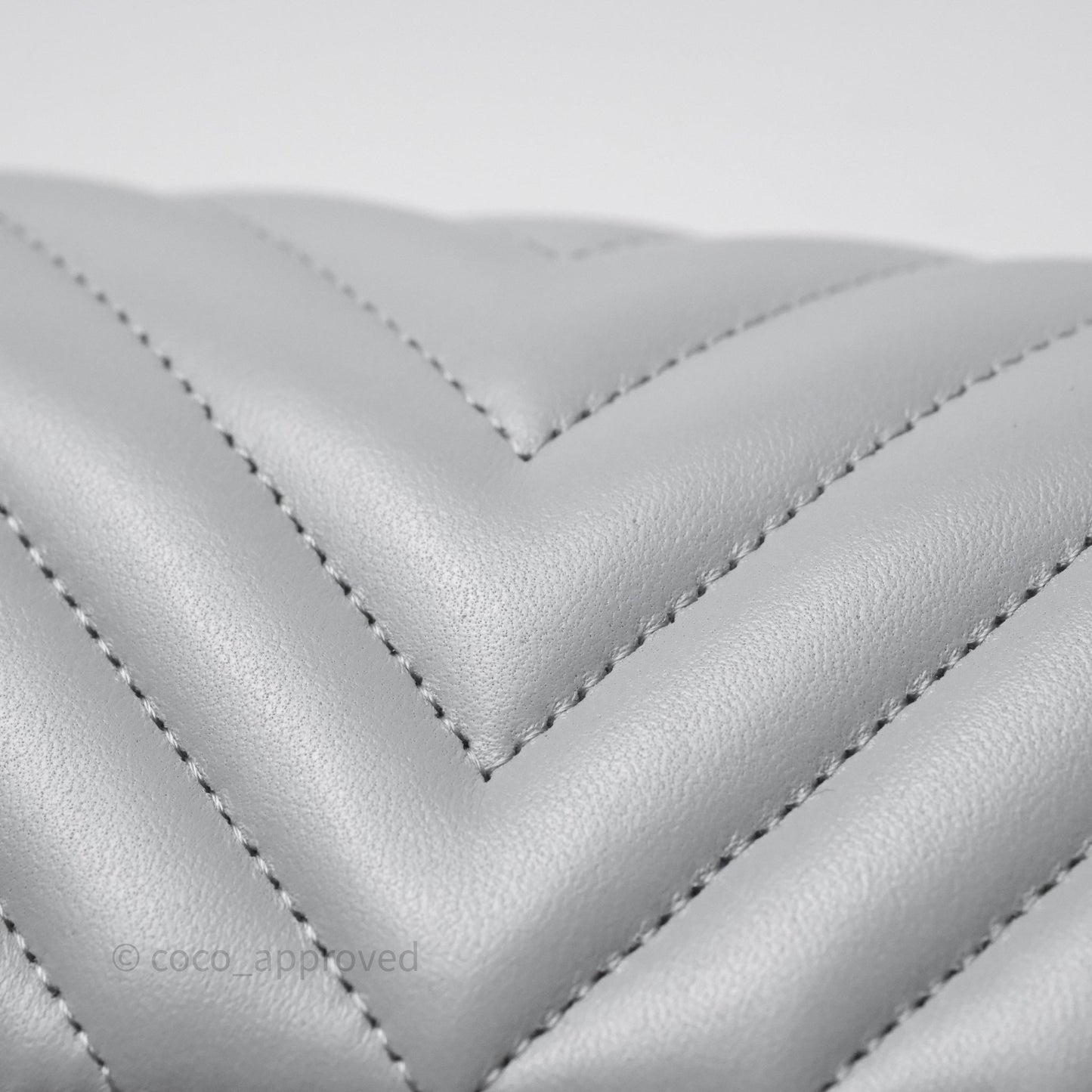 Chanel Classic Small Flap Chevron Grey Lambskin Gold Hardware