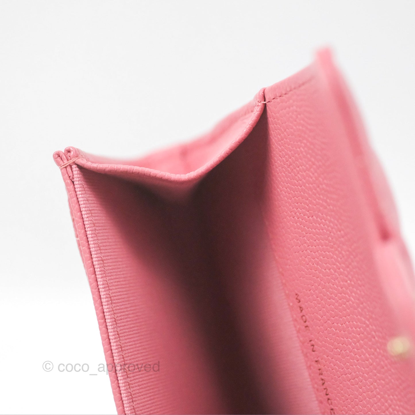 Chanel Quilted Flap Card Holder Pink Caviar Gold Hardware