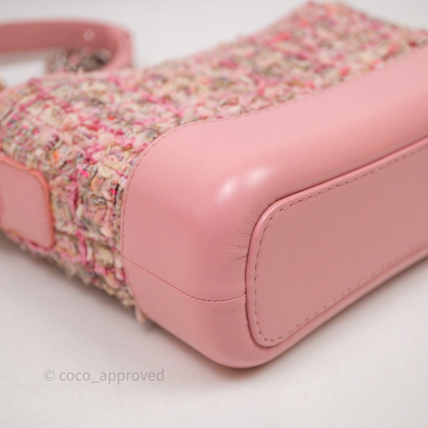 Chanel Small Gabrielle Hobo Quilted Pink Tweed Aged Calfskin