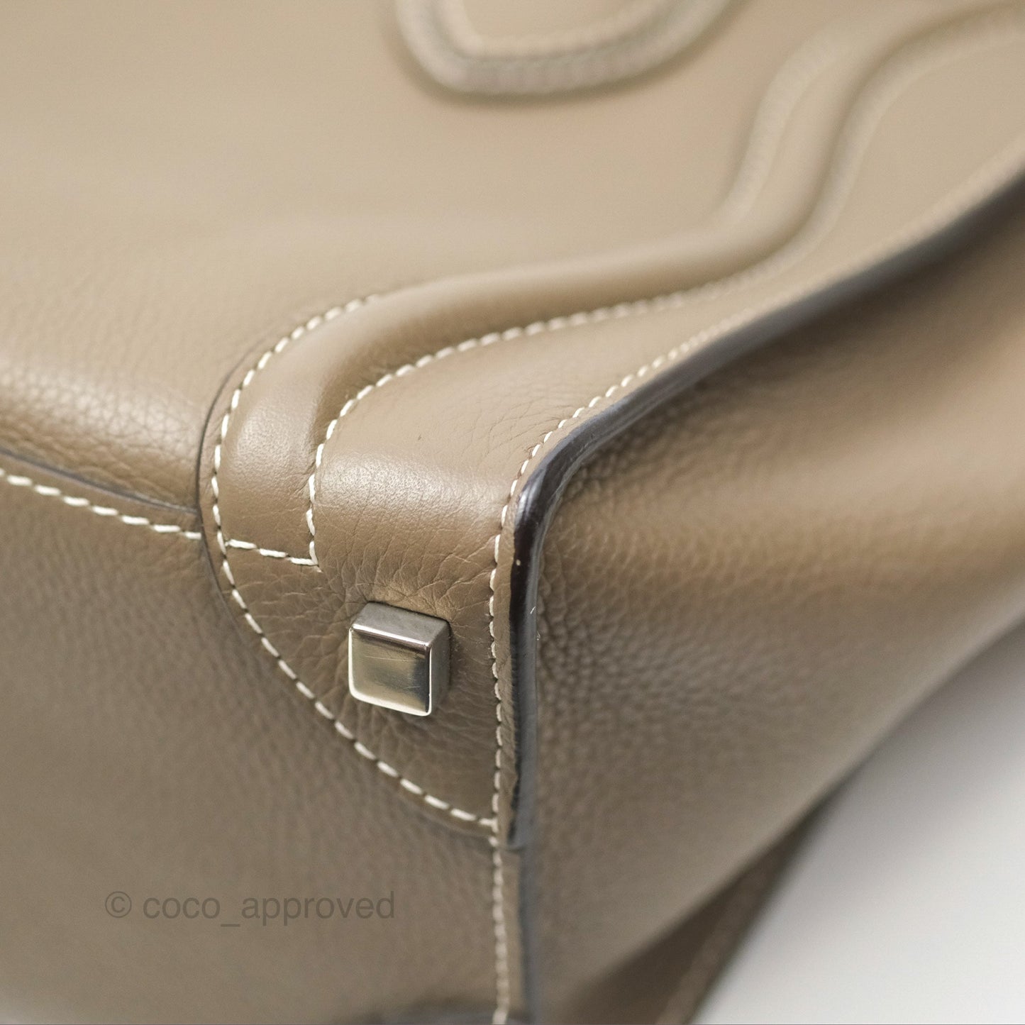 Celine Micro Luggage Bag Souris Drummed Calfskin