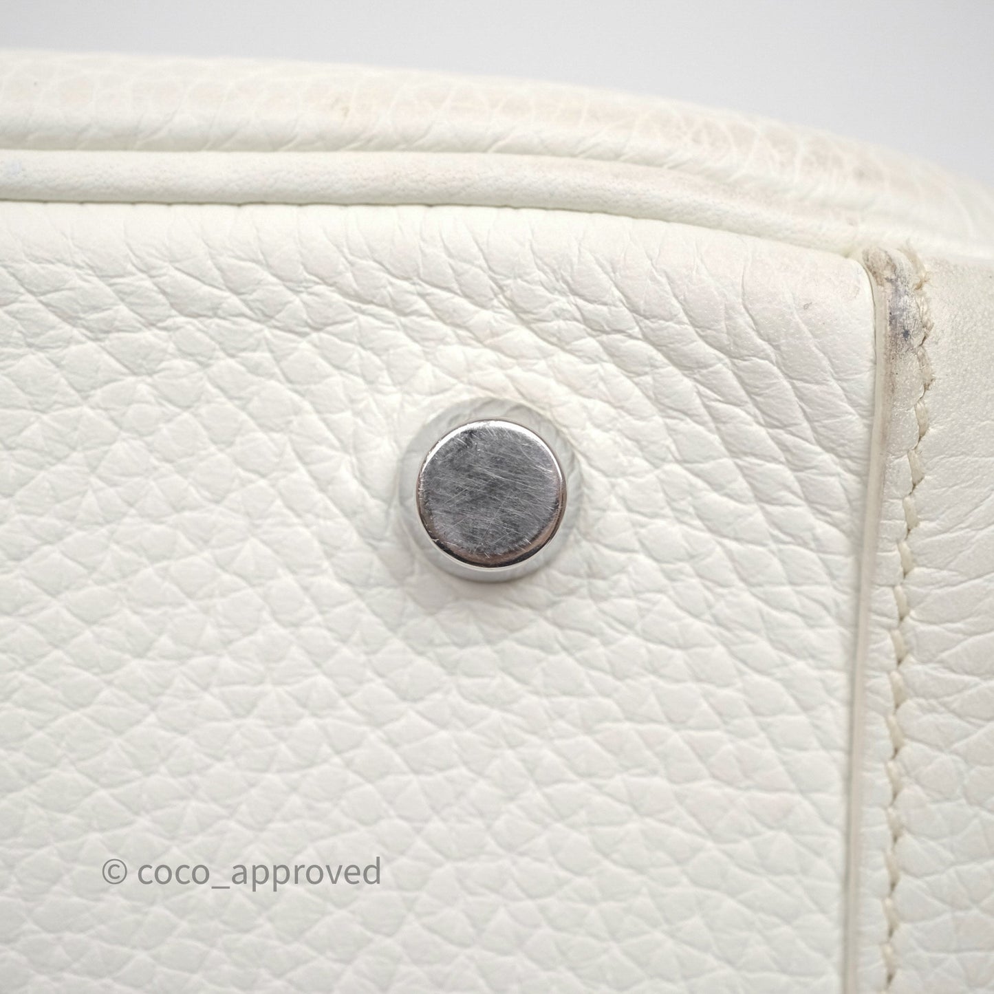 Hermès Lindy 30 White Clemence Palladium Hardware
