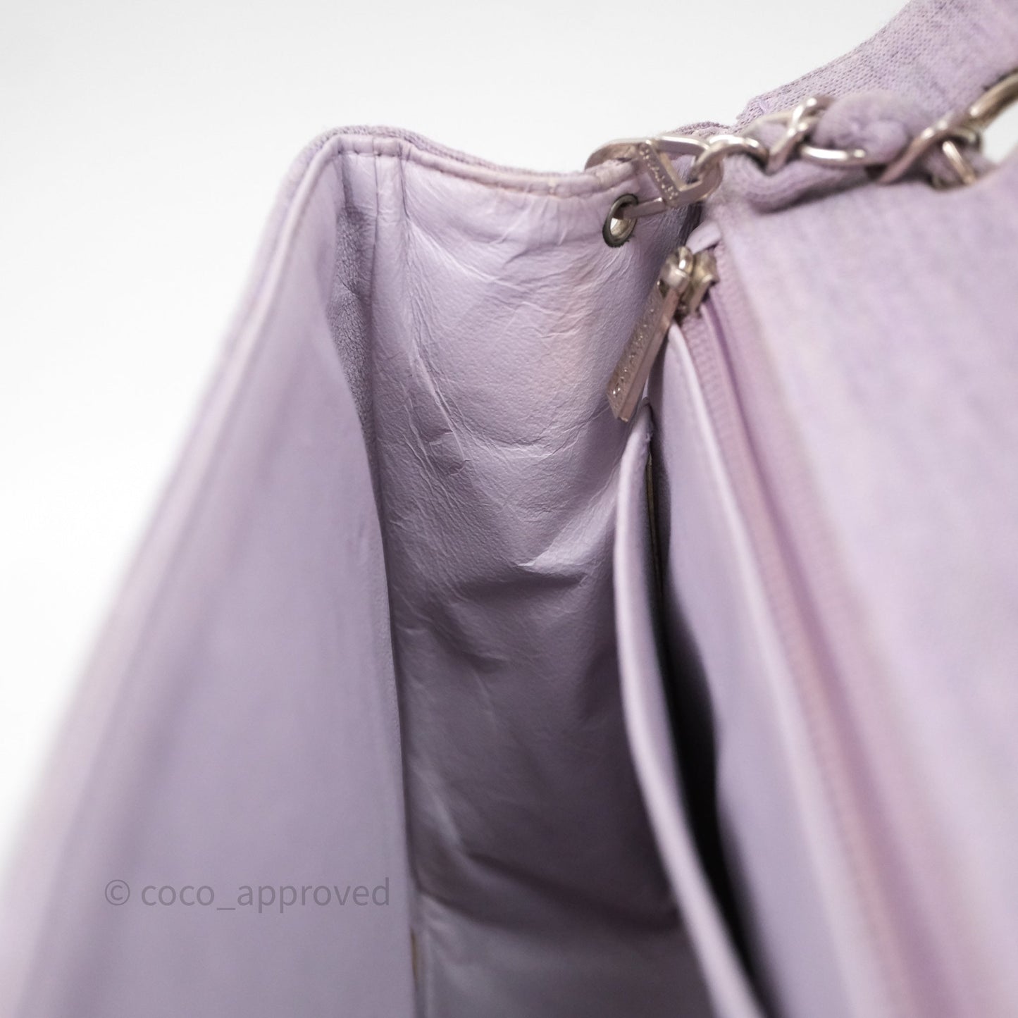 Chanel Medium Single Jersey Flap Bag Purple Silver Hardware