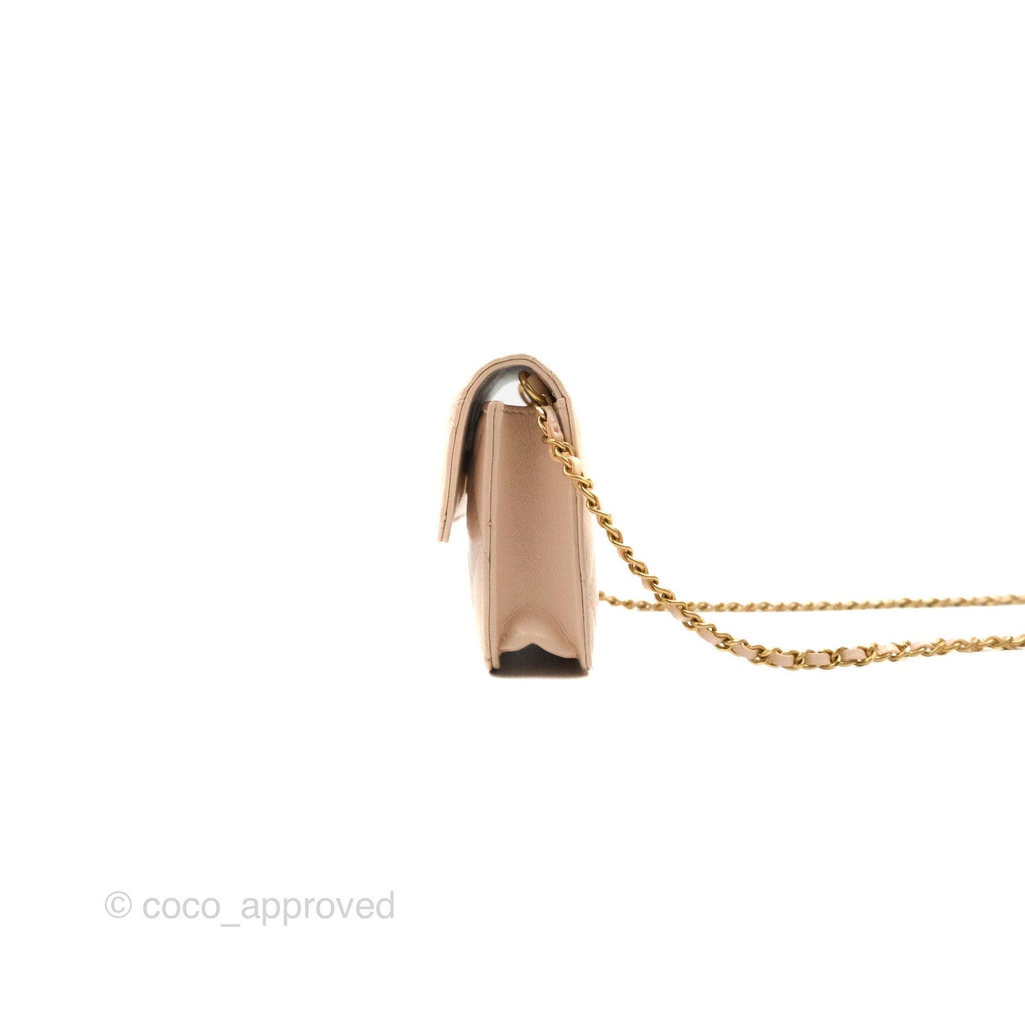 Chanel Mini Pearl Crush Clutch With Chain Belt Rose Clair Pink Lambskin Aged Gold Hardware