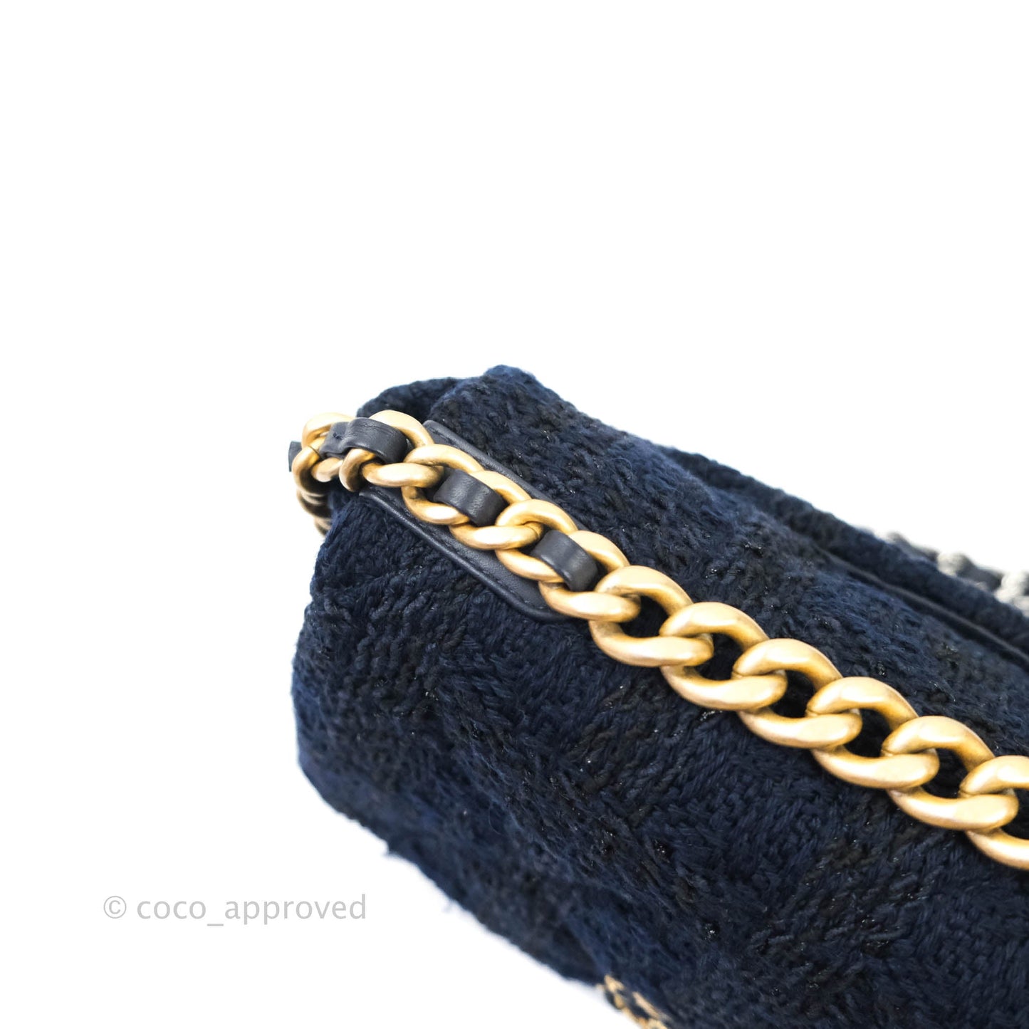 Chanel 19 Small Tweed Navy Mixed Hardware