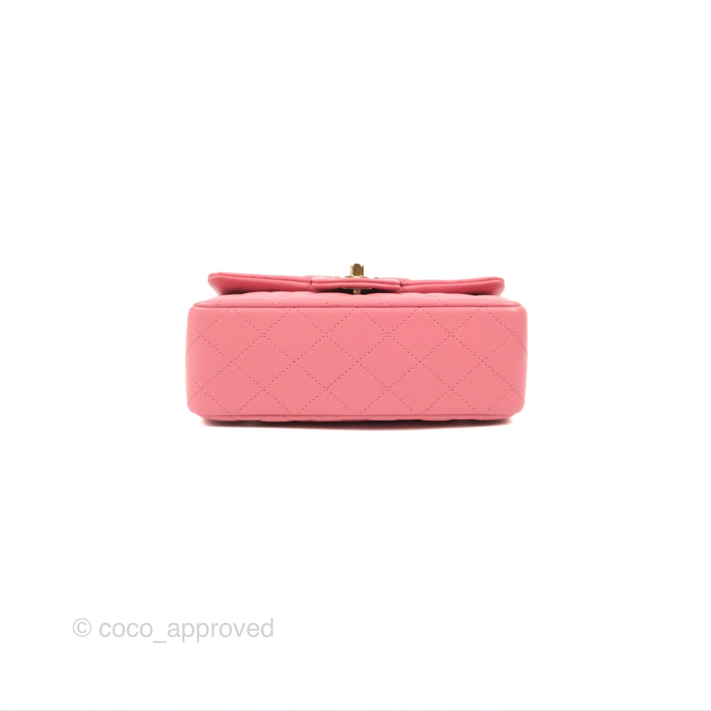 Chanel Top Handle Mini Rectangular Flap Bag Pink Lambskin Gold Hardware
