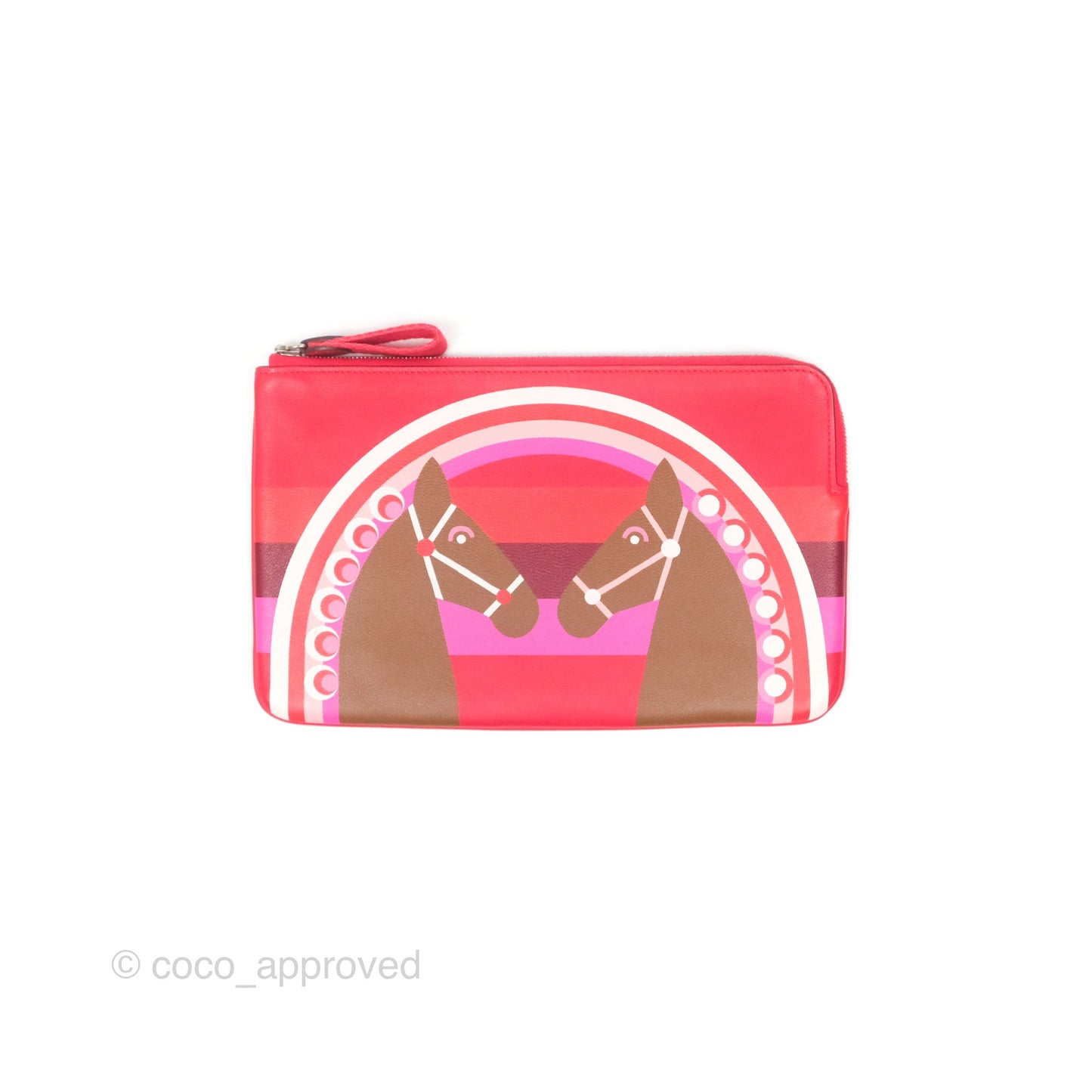 Hermès Carre Pocket Long Pouch Swift Rouge De Cœur / Alezan / Rouge De Cœur