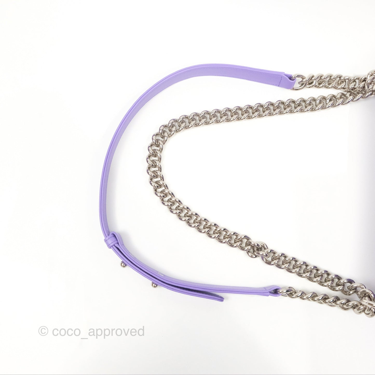 Chanel Quilted Medium Boy Purple Calfskin Silver Hardware