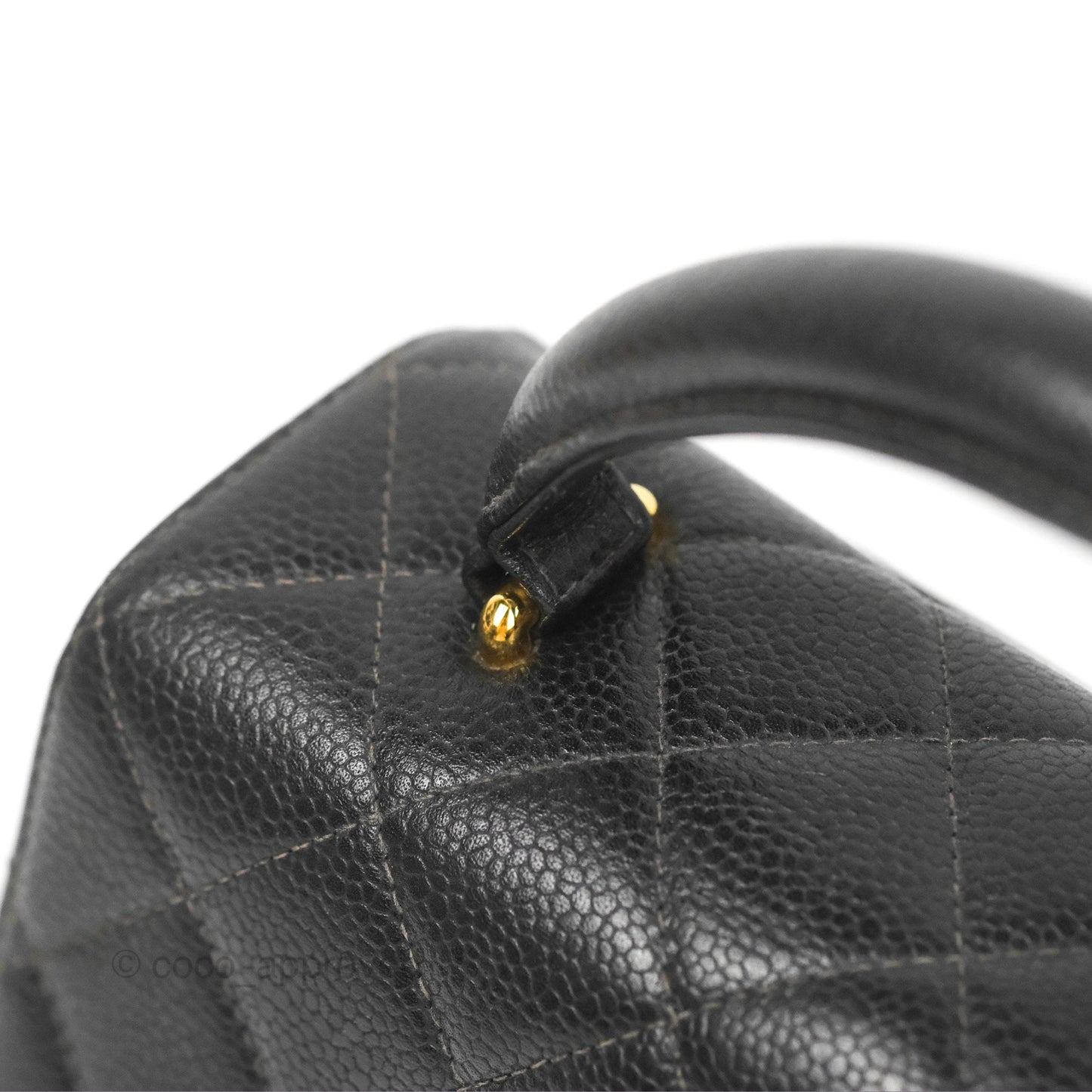 Chanel Vintage Kelly Quilted Flap Bag Black Caviar 24K Gold Hardware