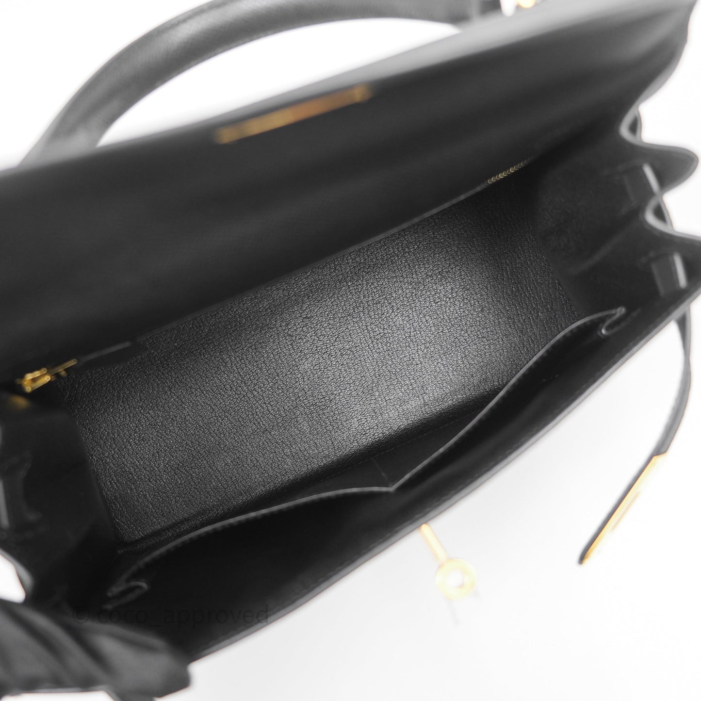 Hermès Kelly 28 Black Epsom Gold Hardware