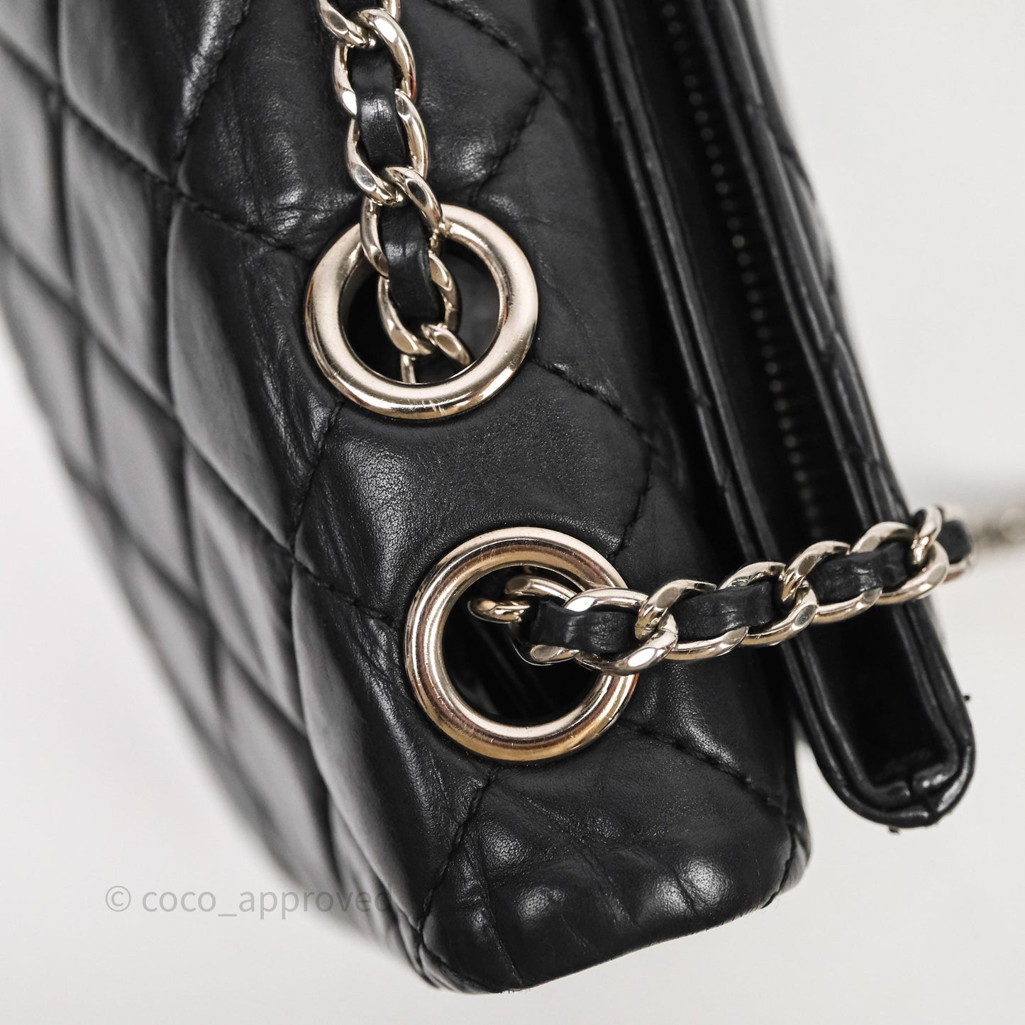Chanel Quilted Flap Black Calfskin Silver Hardware