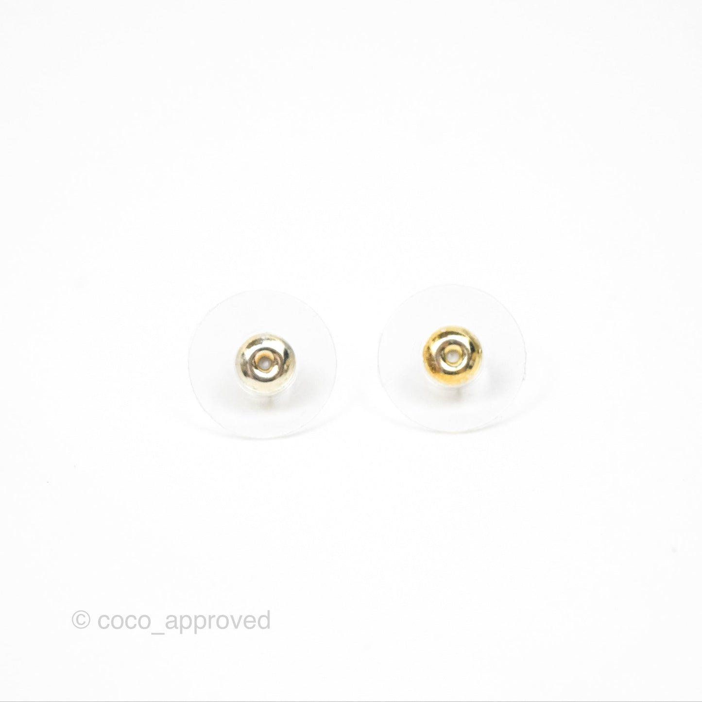 Chanel Camellia Pearl Black Earrings Silver Tone 23K
