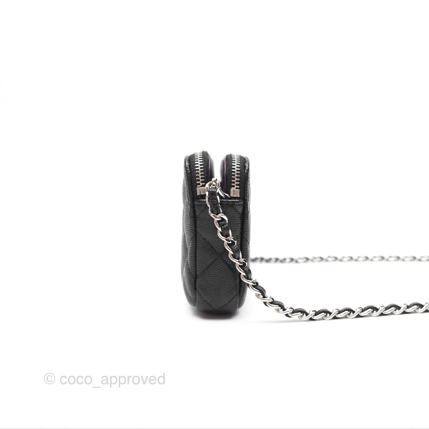 Chanel Clutch with Chain Black Caviar Silver Hardware