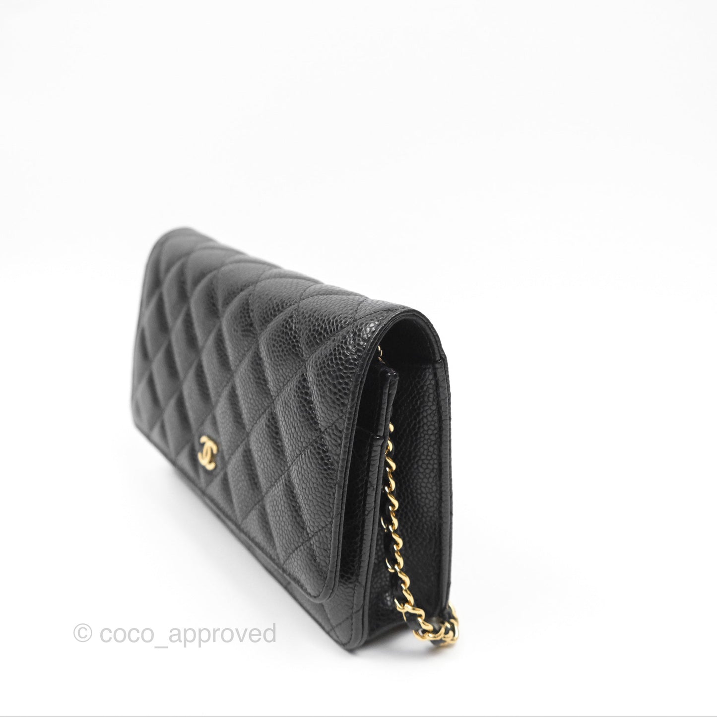 Chanel Classic Wallet on Chain WOC Quilted Black Caviar Gold Hardware