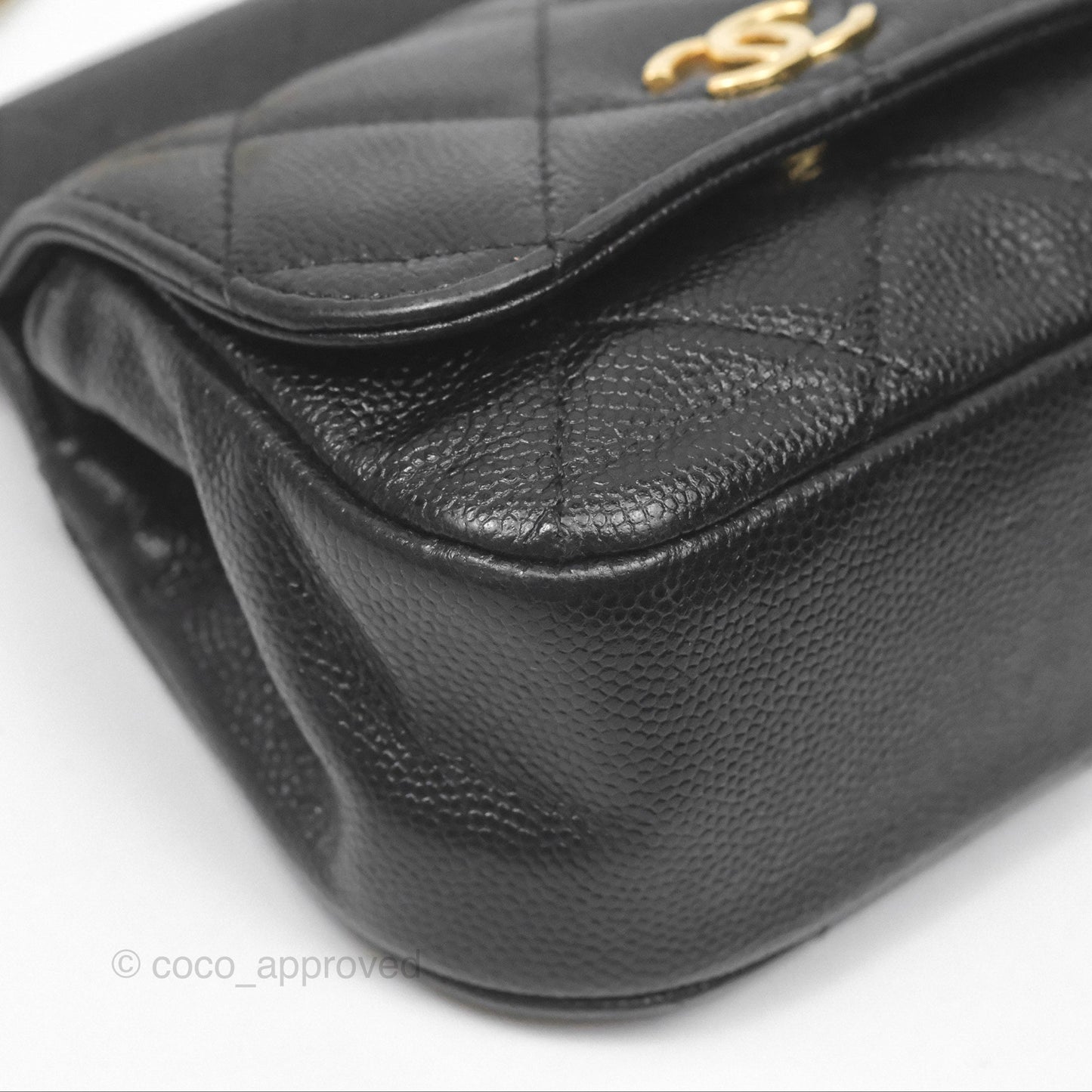 Chanel Clutch with Chain Black Caviar Gold Hardware 22K