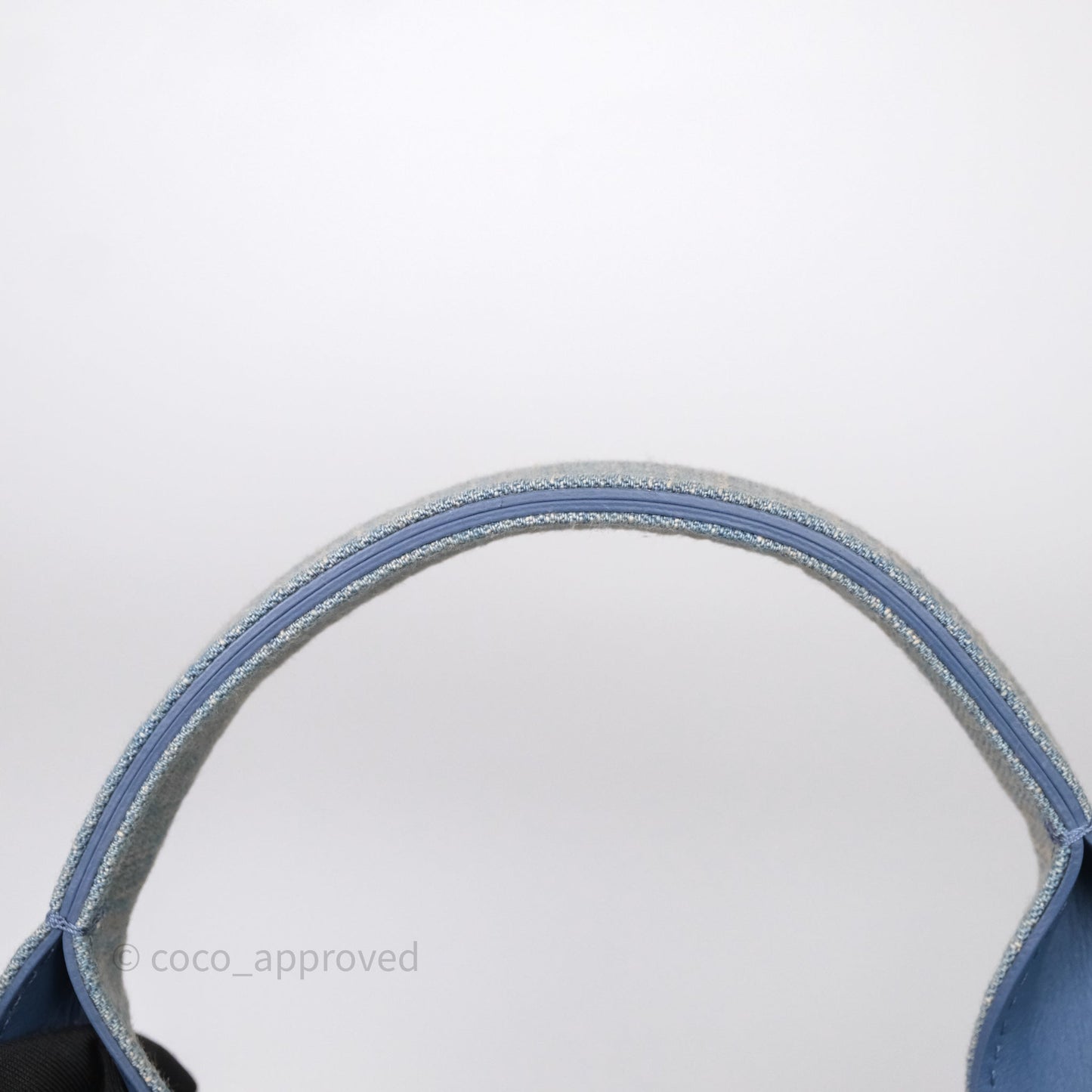 Chanel Large Deauville Tote Blue Washed Denim Matte Silver