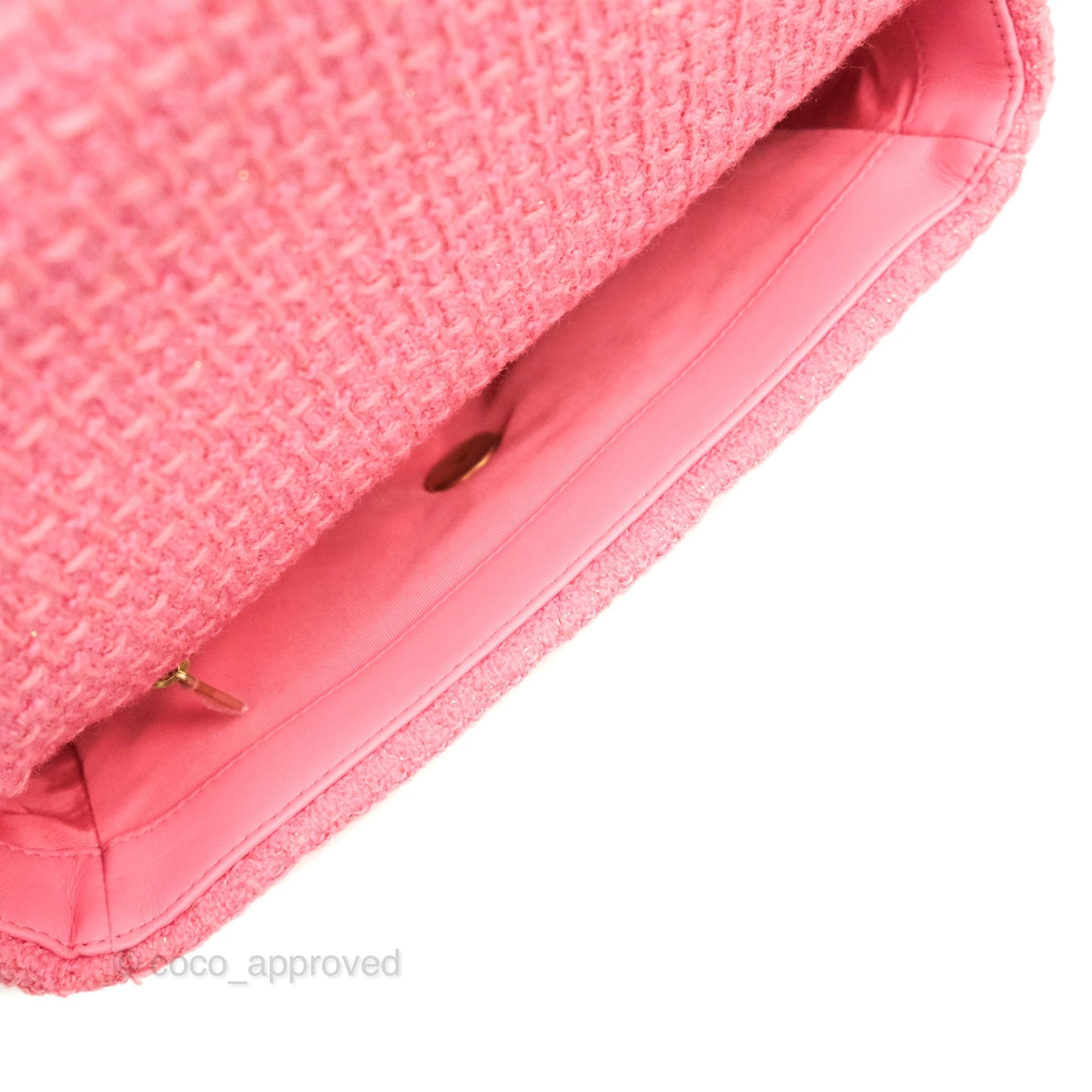 Chanel 19 Small Tweed Pink Glitter Mixed Hardware