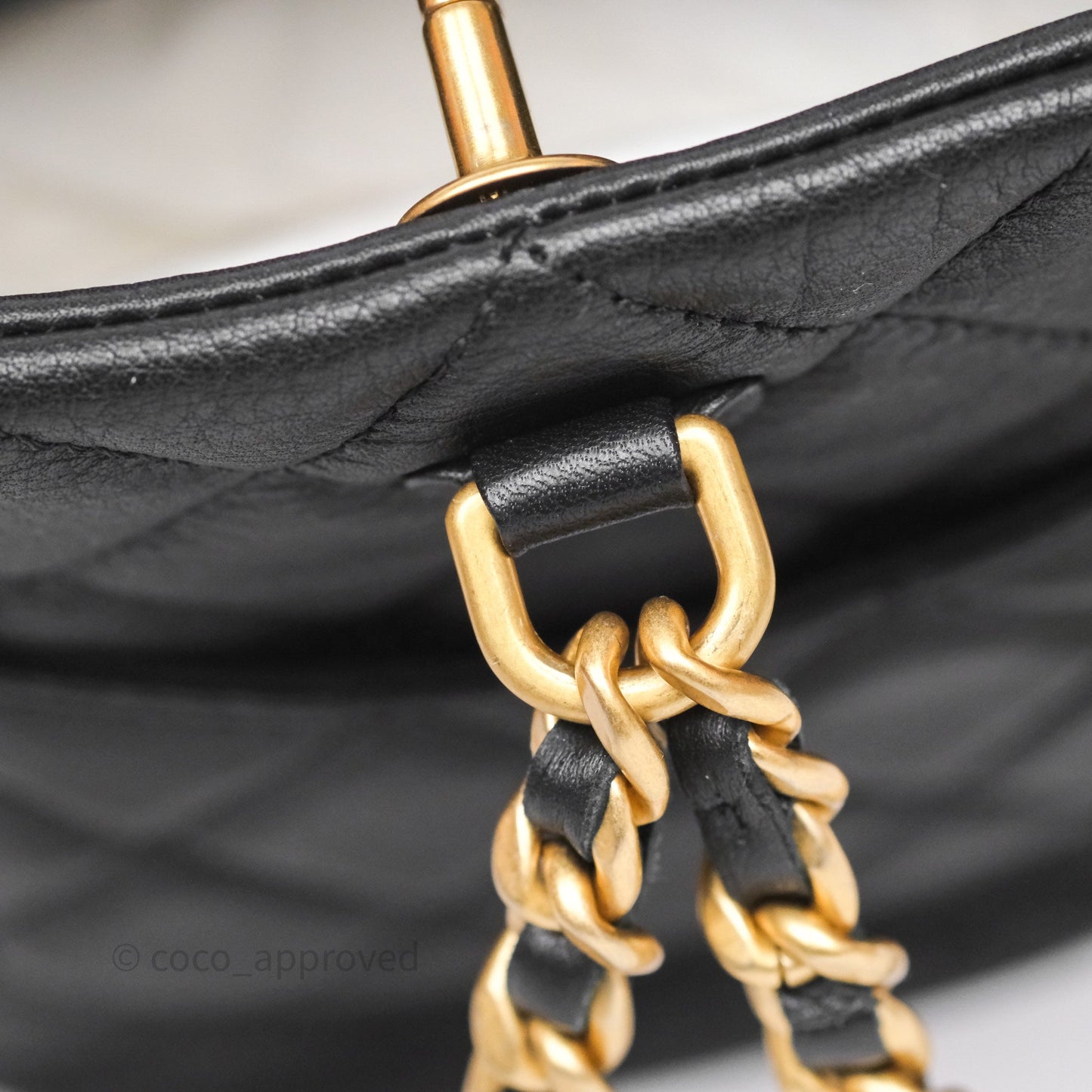 Chanel Mini Backpack Black Crumpled Calfskin Aged Gold Hardware 23A