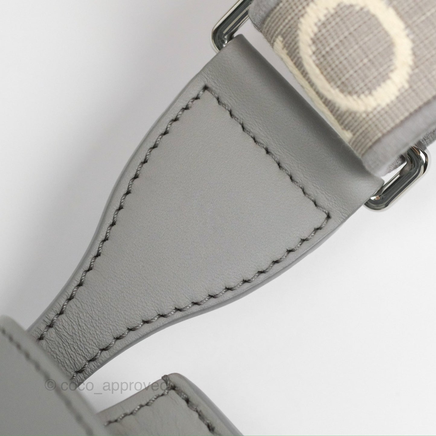 Loewe Mini Gate Dual Bag in Soft Calfskin & Jacquard Strap Light Grey