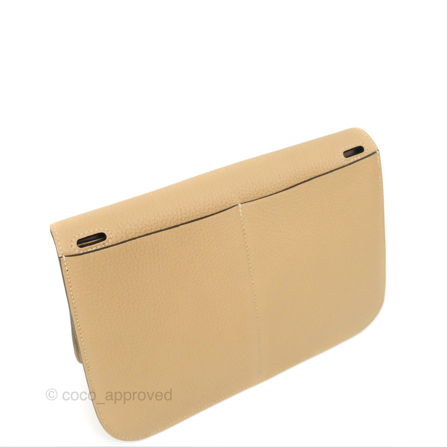 Hermès Halzan 25 Trench/Etoupe Clemence Gold Hardware