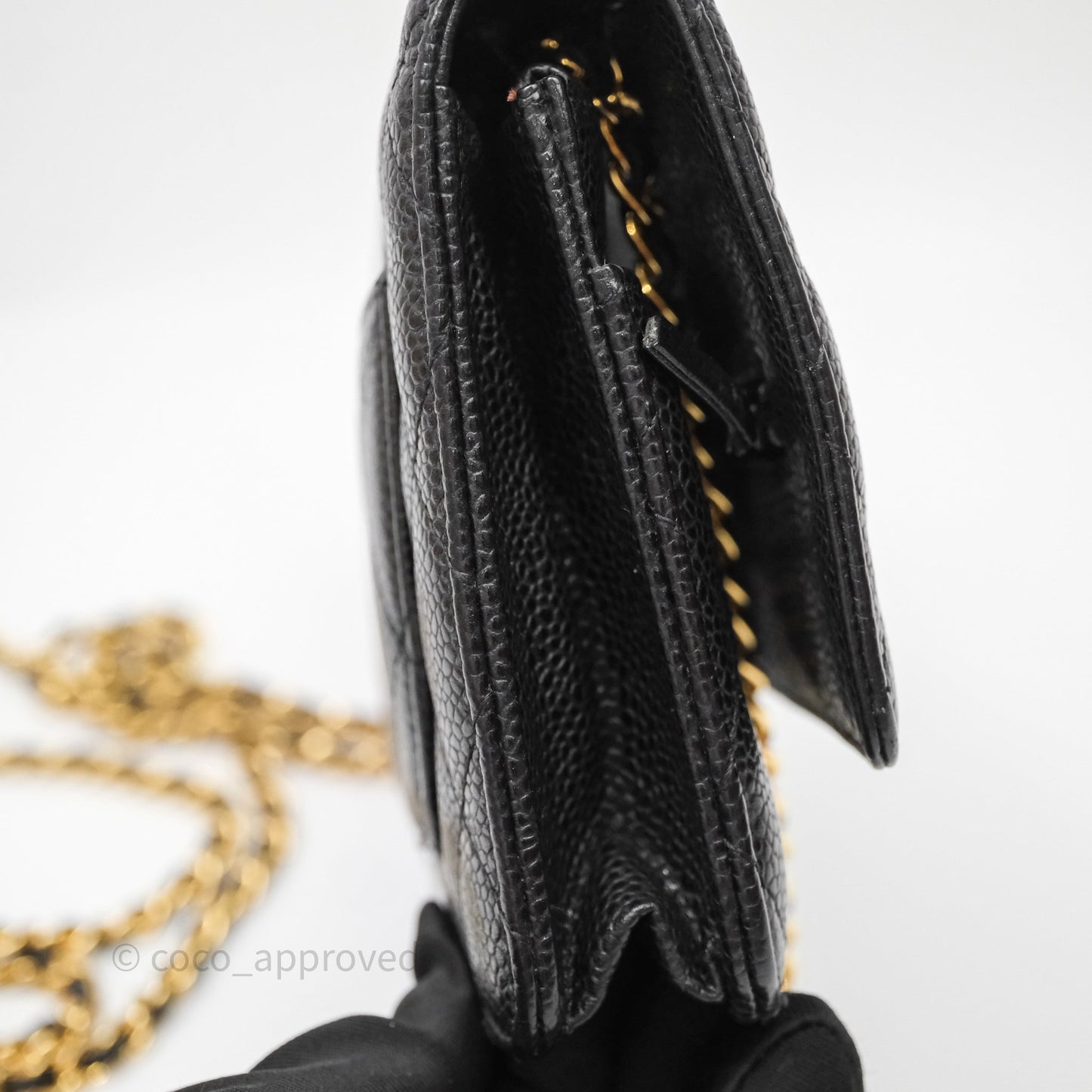 Chanel Quilted WOC Black Caviar Gold Hardware