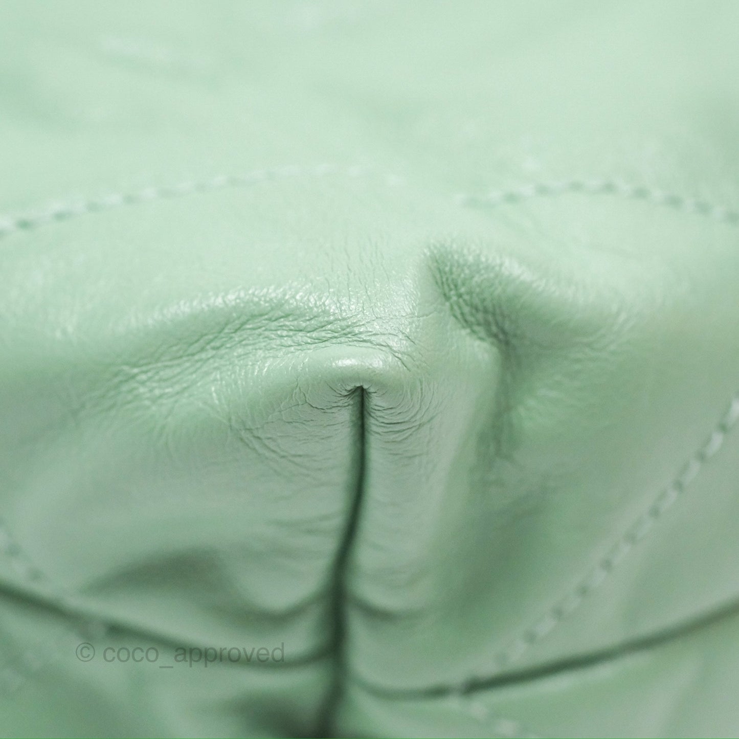 Chanel 22 Small Mint Green Shiny Aged Calfskin Aged Gold Hardware