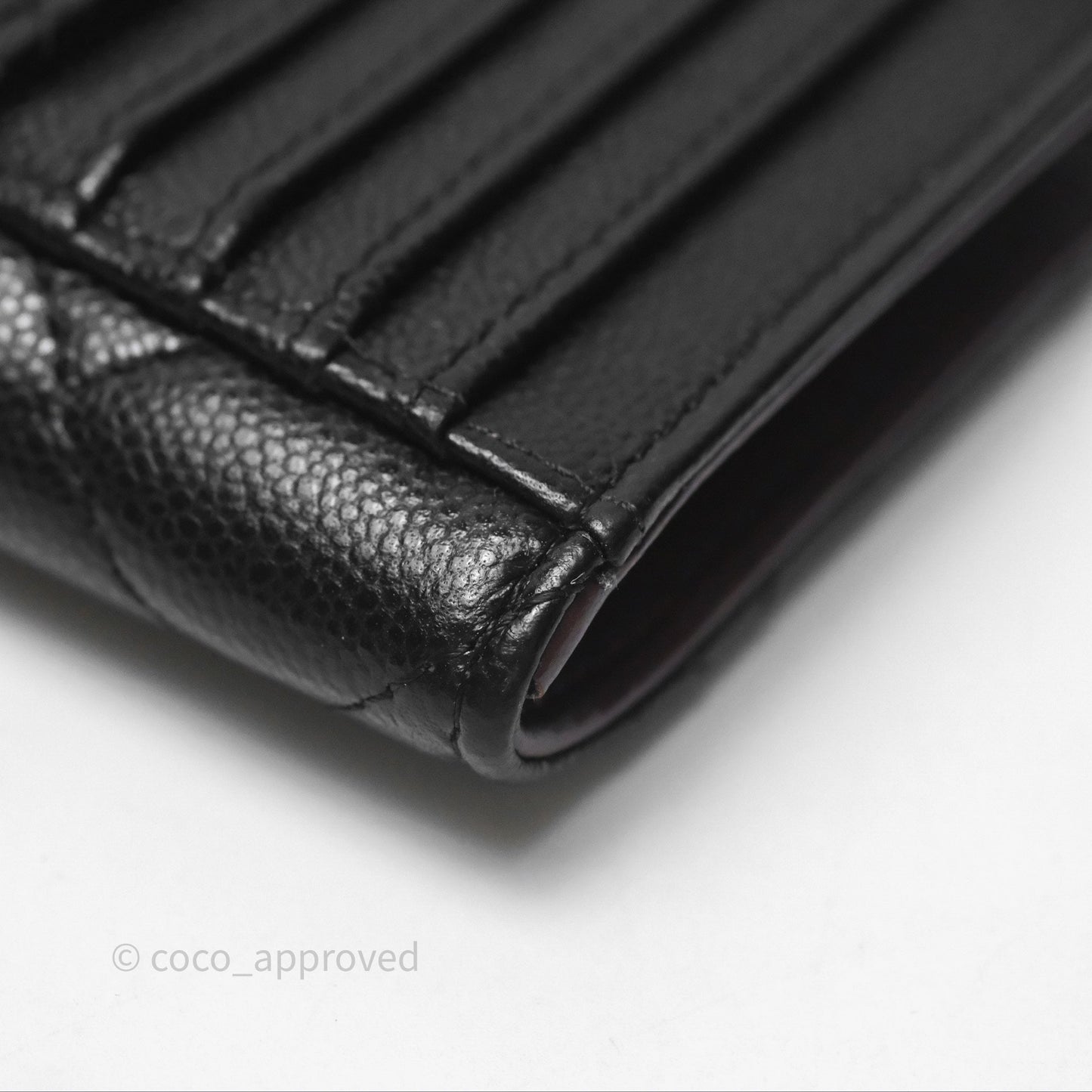 Chanel Quilted Zip Card Holder Black Caviar Silver Hardware