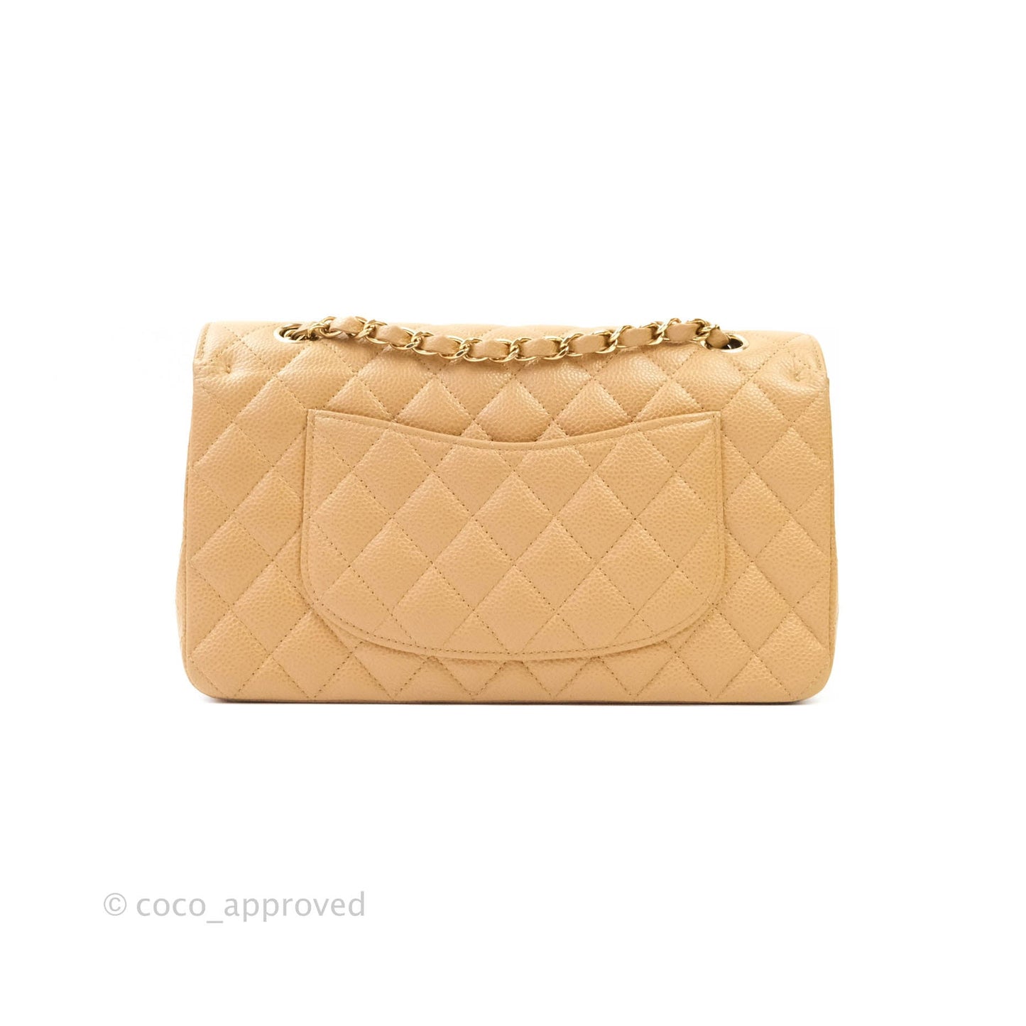 Chanel Classic M/L Medium Double Flap Dark Beige Caviar 24K Gold Hardware