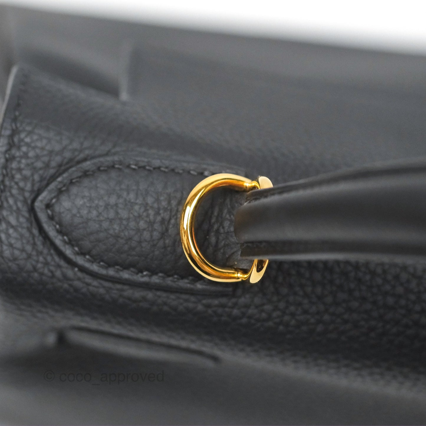 Hermès Retourne Kelly 28 Black Noir 89 Togo Gold Hardware