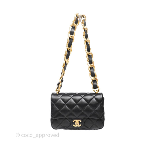 Chanel Small Funky Town Black Lambskin Aged Gold Hardware