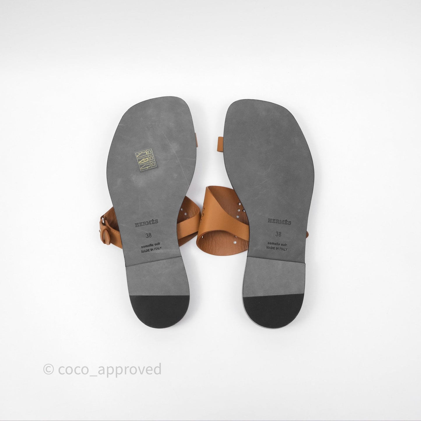 Hermès Hera Sandals Natural Calfskin Size 38