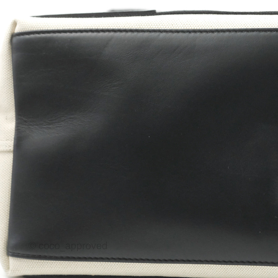 Balenciaga Small Navy Cabas Bag Off-white Canvas