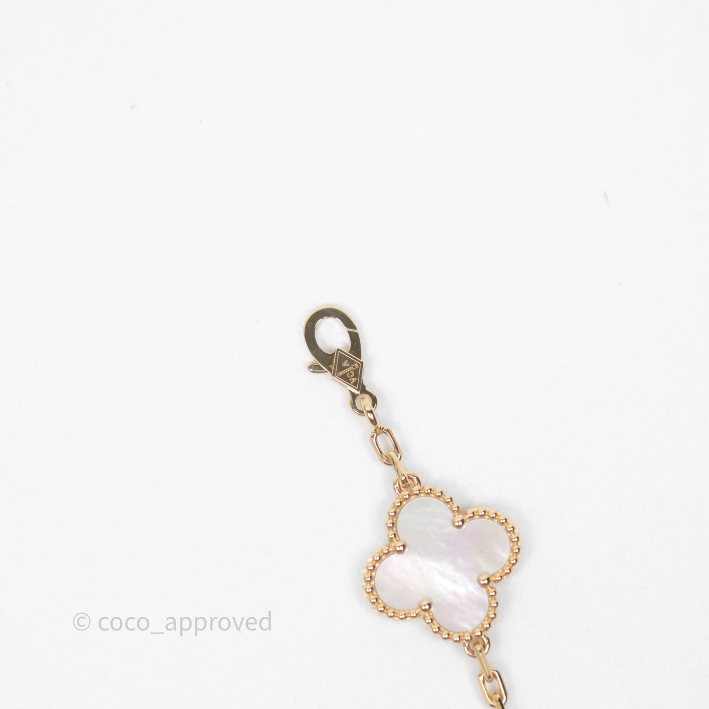 Van Cleef & Arpels Vintage Alhambra 5 Motifs White Mother-of-pearl Yellow Gold Bracelet