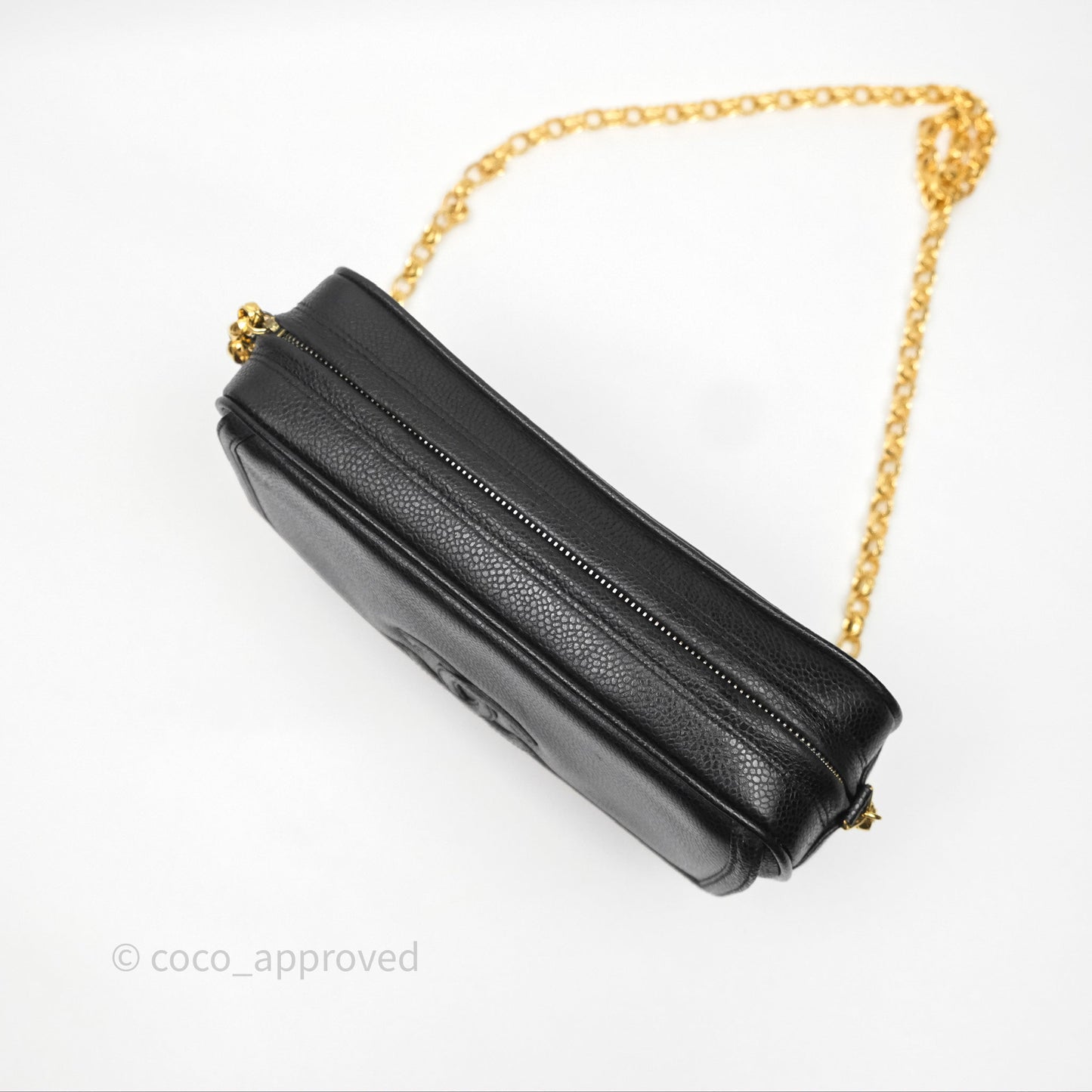 Chanel Vintage CC Camera Bag Black Caviar 24 Gold Hardware
