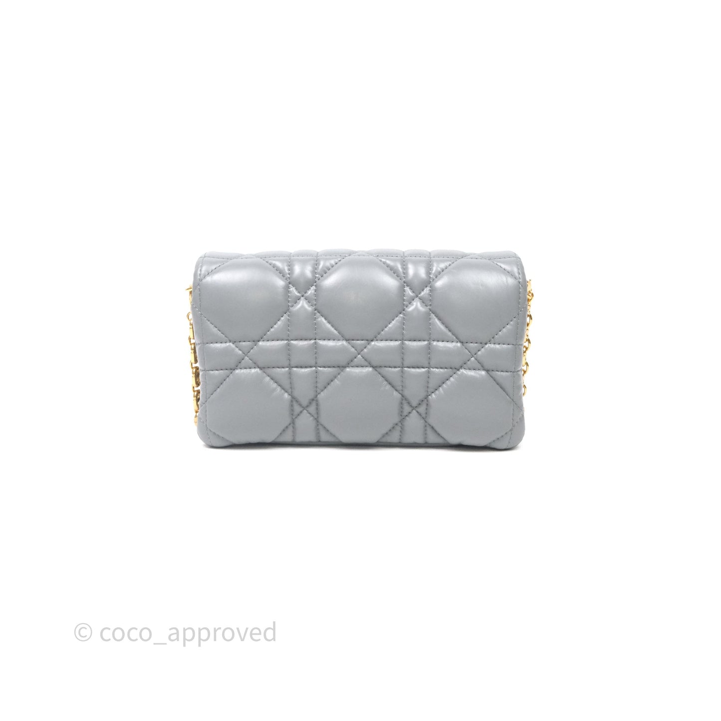 Christian Dior Mini Caro Bag Grey Macrocannage