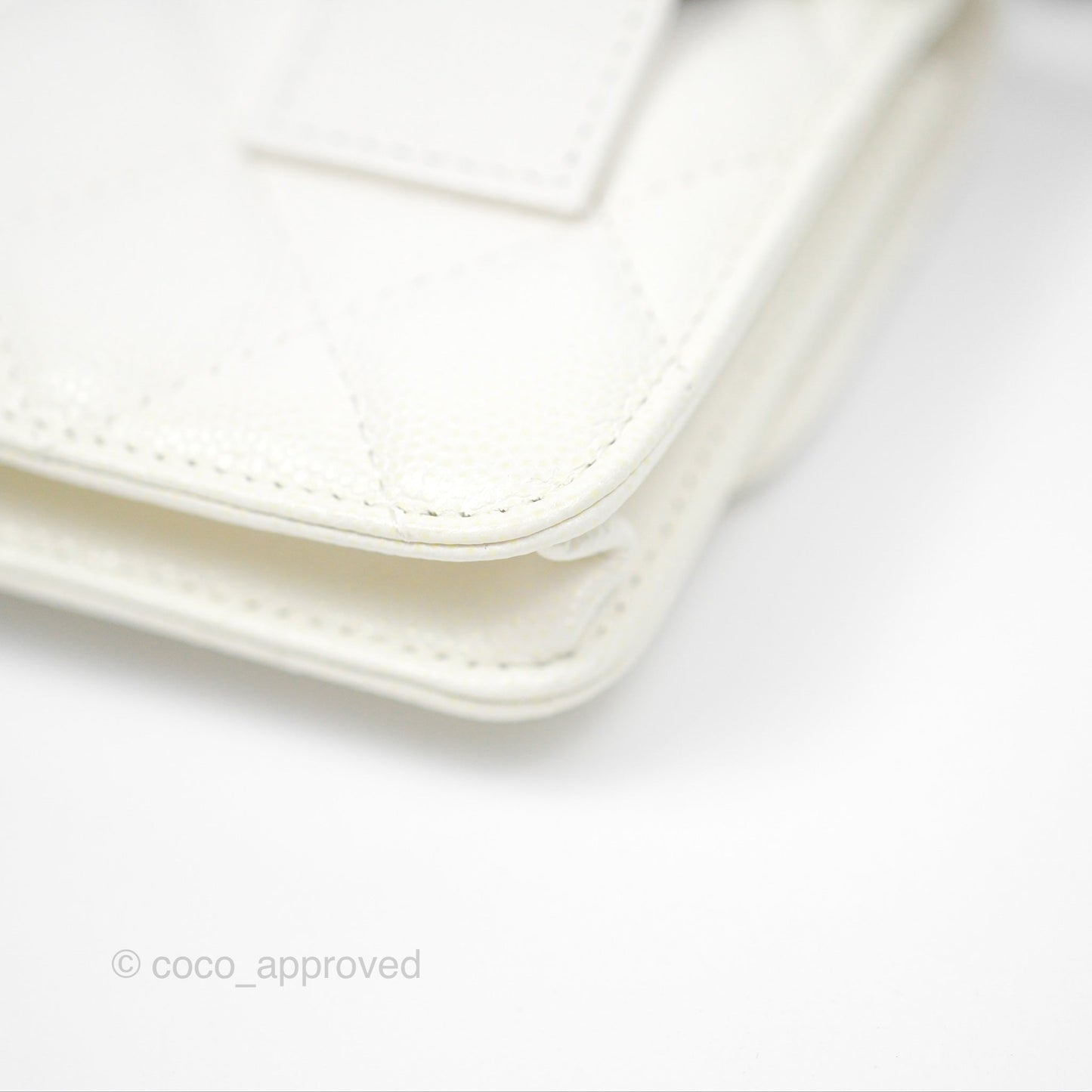 Chanel My Everything Belt Flap Card Holder White Caviar Incognito Hardware