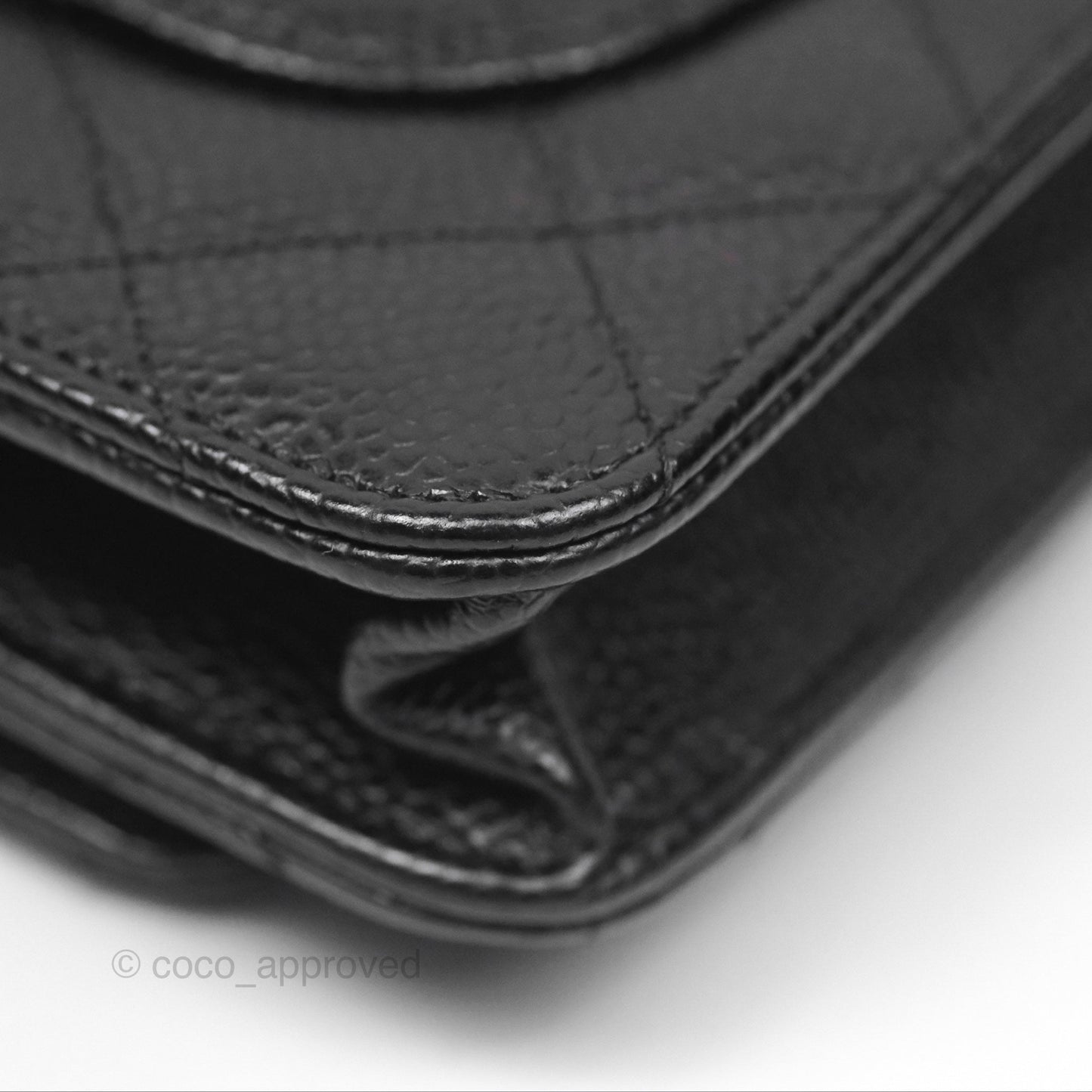 Chanel Classic Wallet On Chain WOC Quilted Black Caviar Gold Hardware