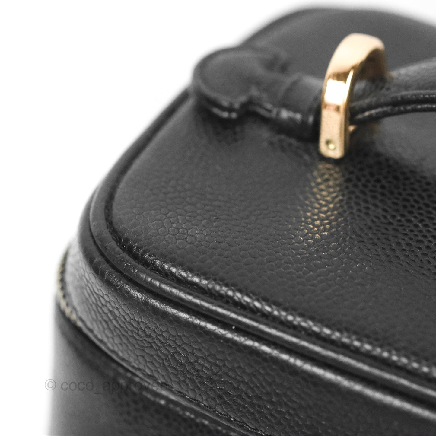 Chanel Vintage Vanity Case Black Caviar Gold Hardware