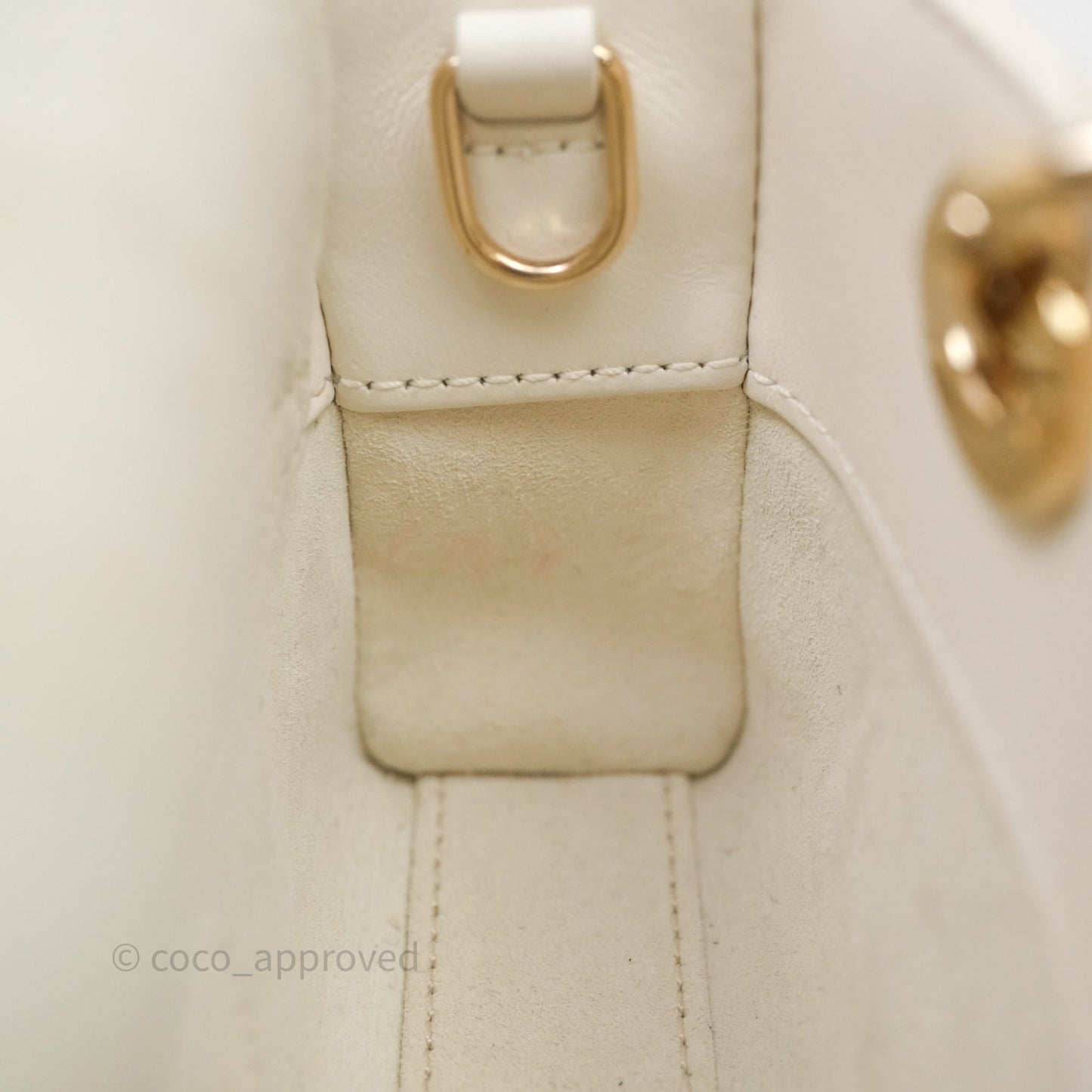 Christian Dior Micro Lady D-Joy Bag Latte Cannage Lambskin Gold Hardware
