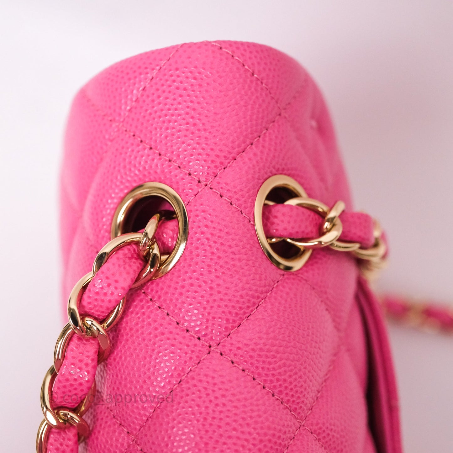 Chanel Classic M/L Medium Flap Quilted Hot Pink Caviar Gold Hardware