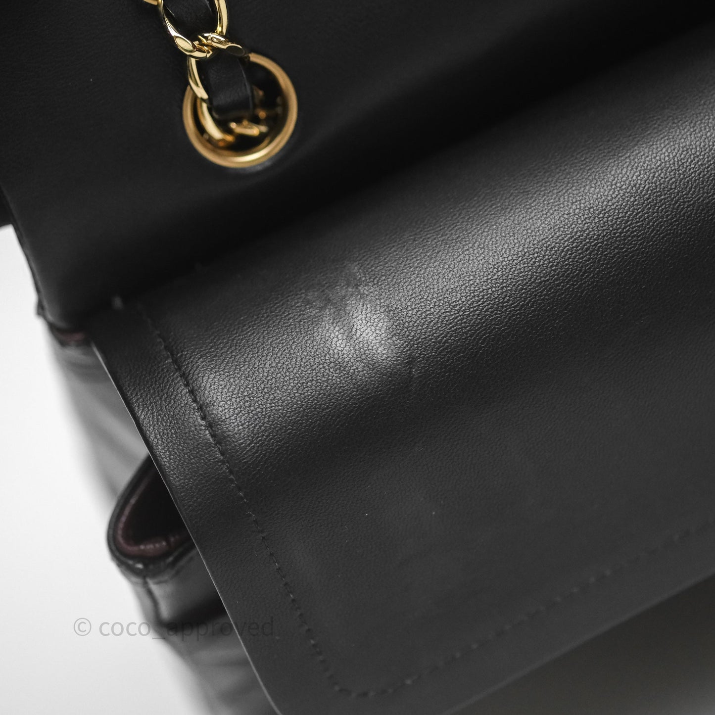 Chanel Classic M/L Medium Flap Quilted Black Lambskin Gold Hardware