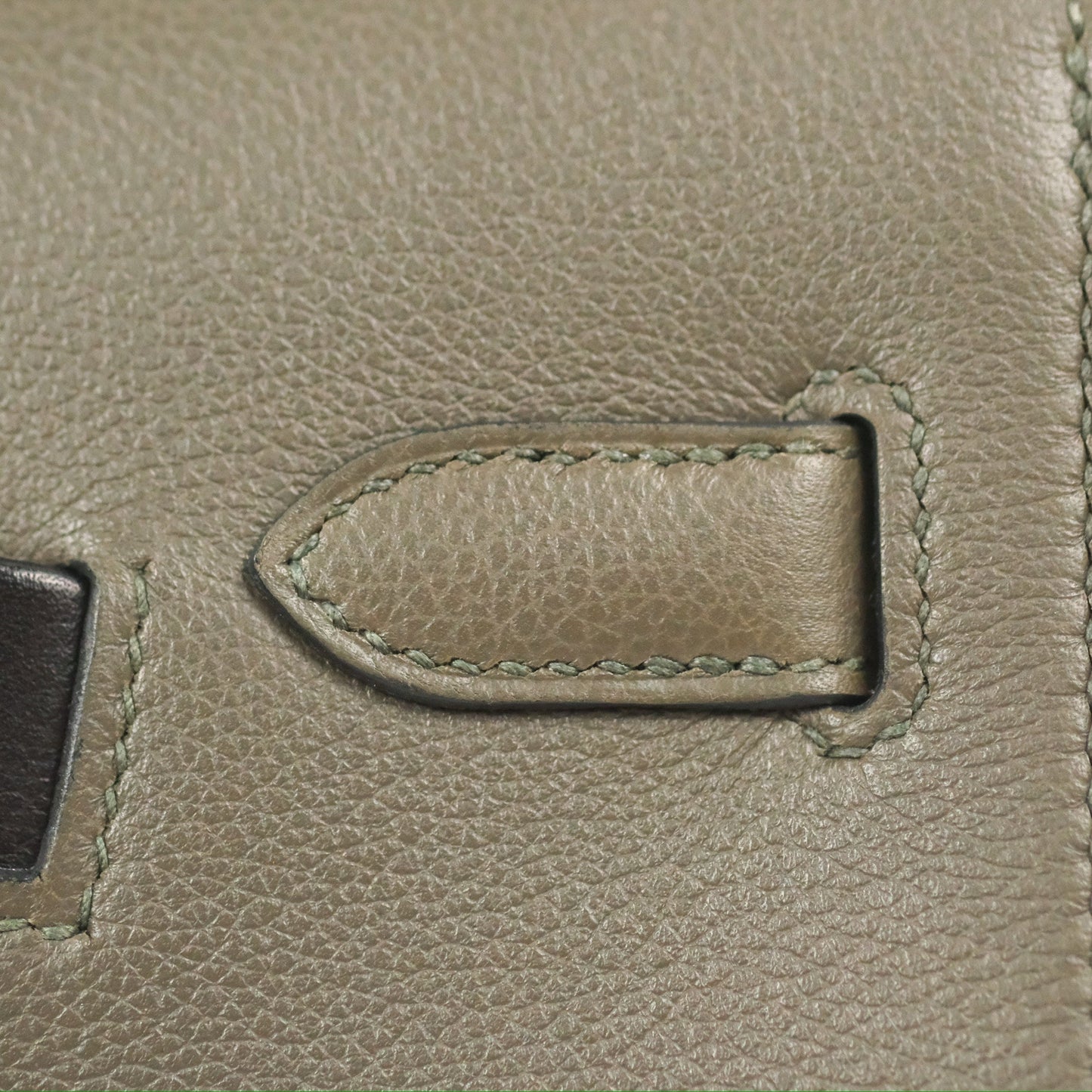 Hermès Kelly Depeches 25 Pouch Vert-De-Gris / Noir / Fauve Evercolor Evergrain & Barenia Calfskin