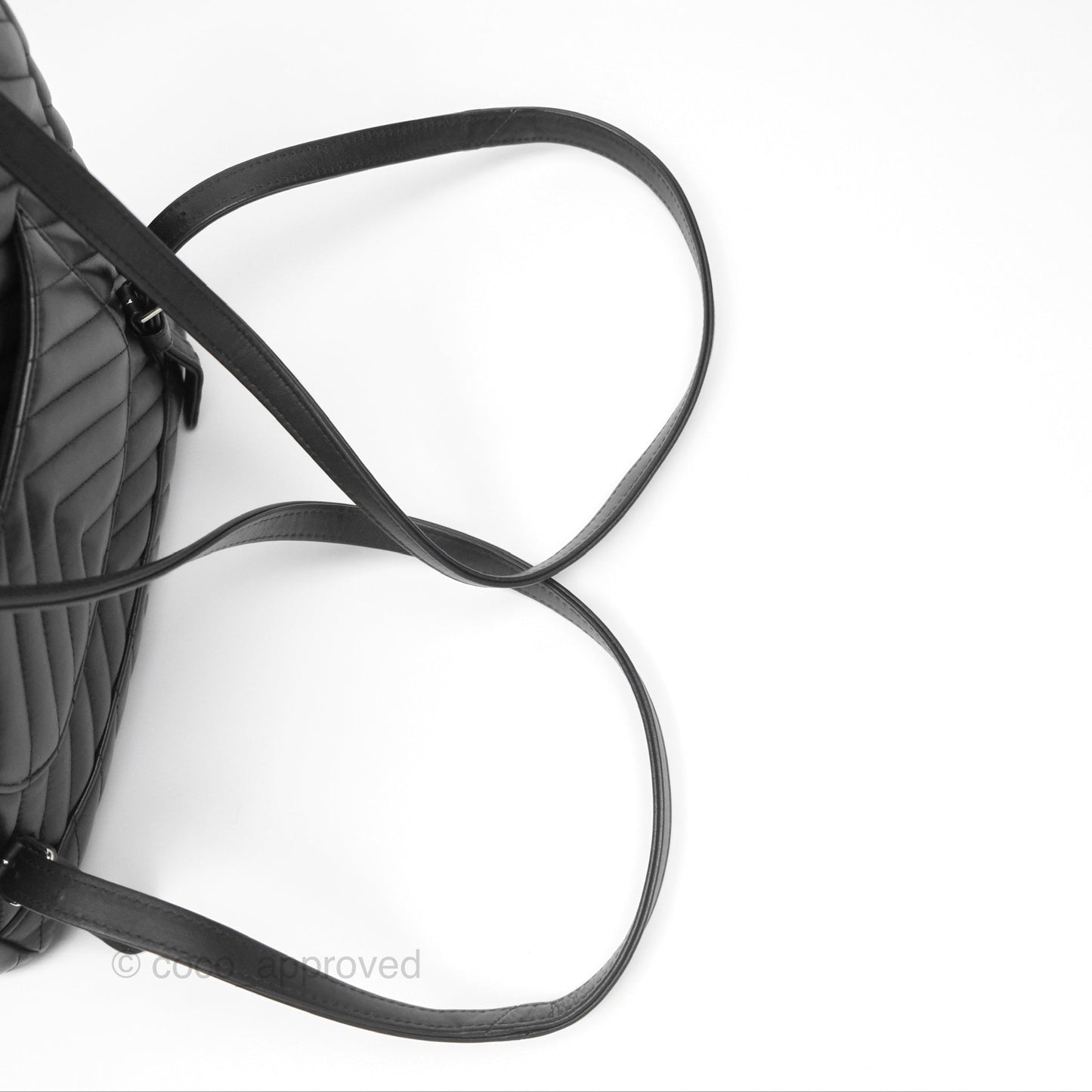 Chanel Medium Chevron Urban Spirit Backpack Black Calfskin Silver Hardware