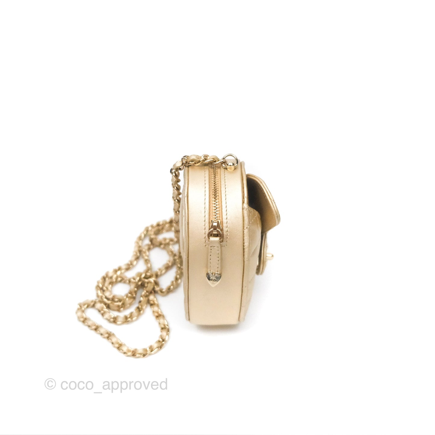 Chanel Small Heart Bag Gold Lambskin Gold Hardware 22S