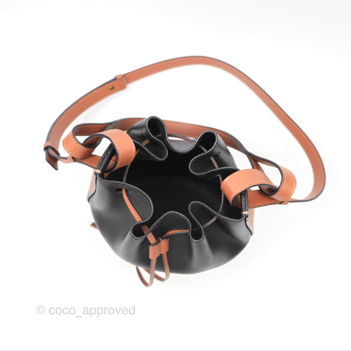 Loewe Small Balloon Bucket Bag Black Tan Calfskin