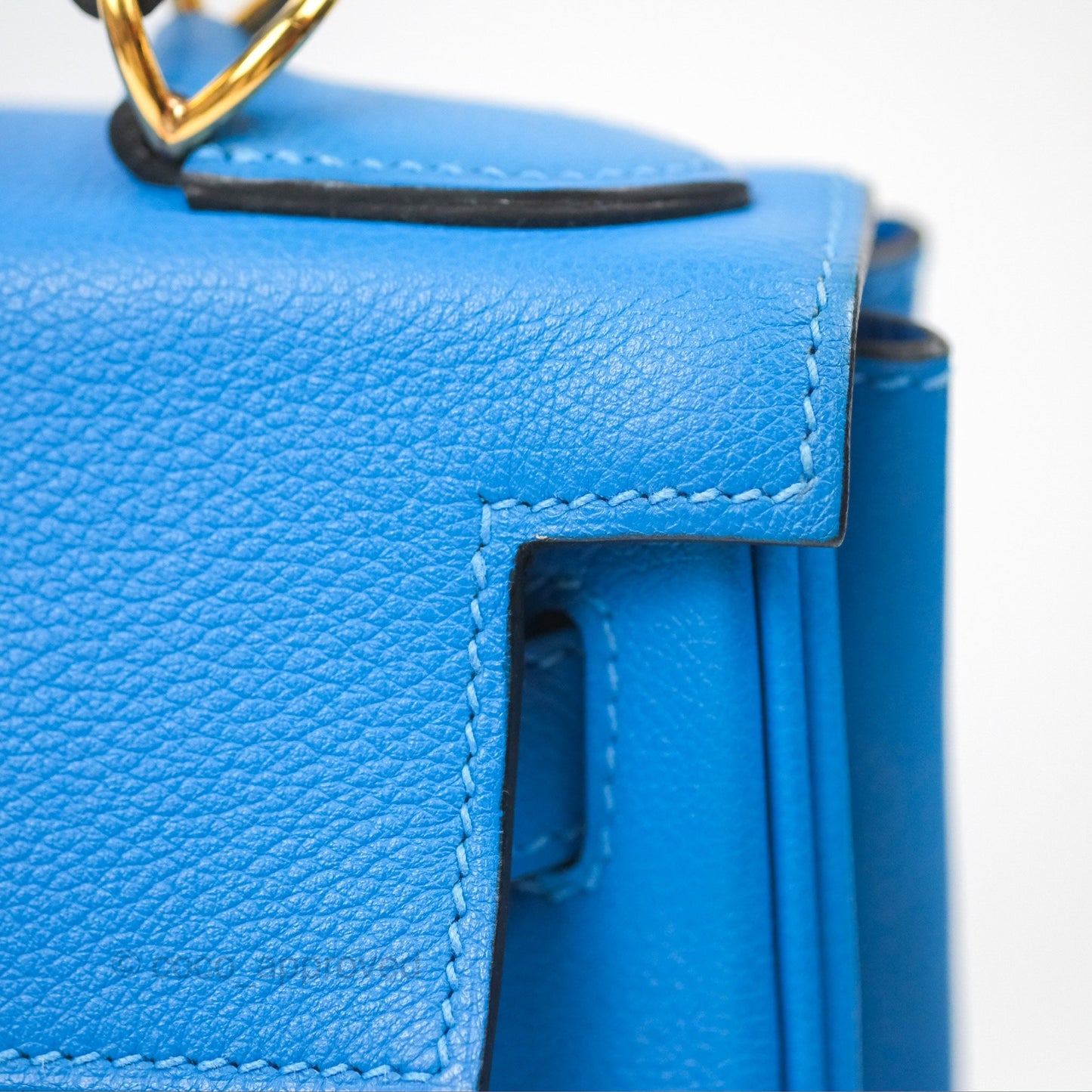 Hermès Retourne Kelly 28 Blue Evercolor Gold Hardware