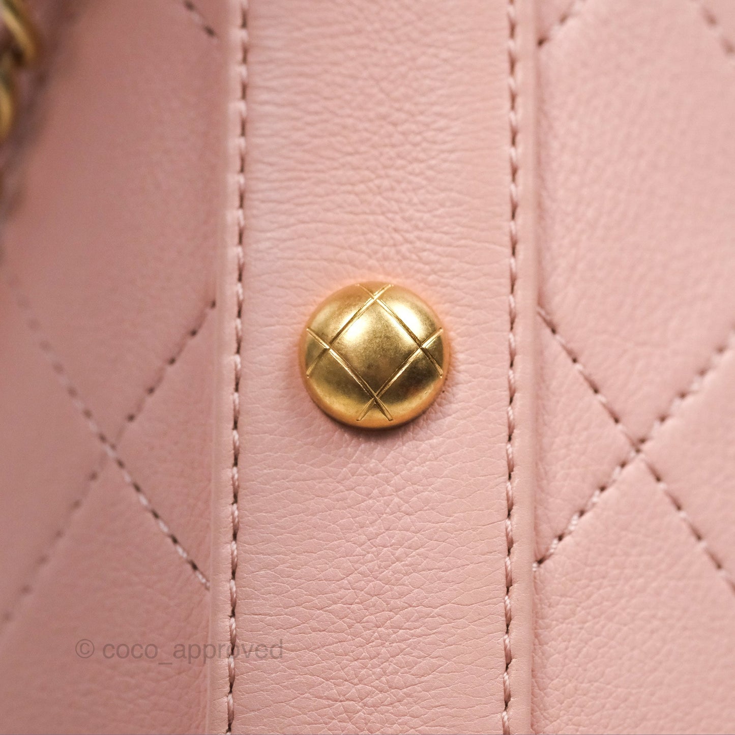 Chanel Quilted Top Handle Drawstring Bucket Bag Calfskin Tweed Pink Aged Gold Hardware